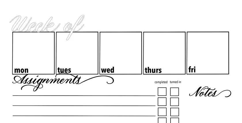 Weekly Assignment Sheet | Pentel Creator Collective – Pentel of America ...