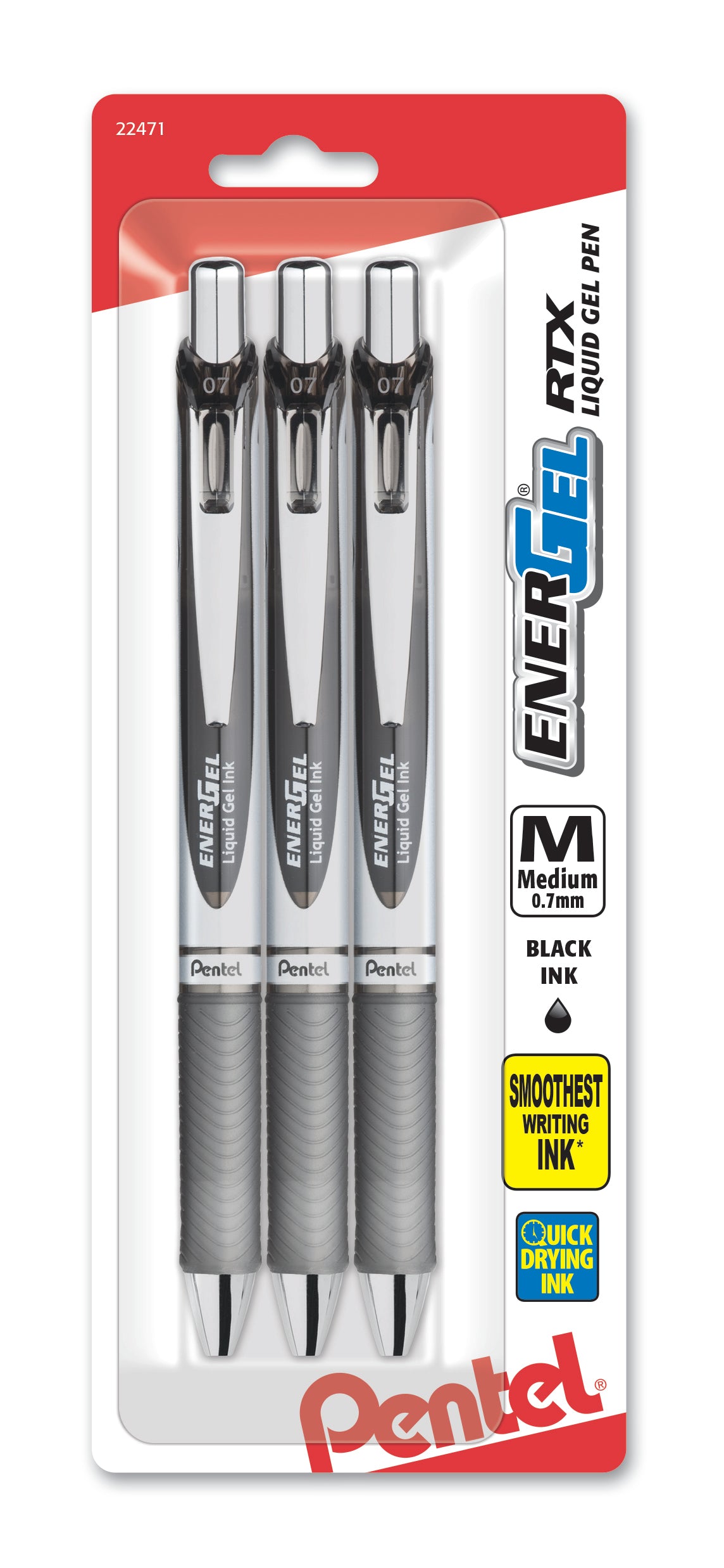 Pentel EnerGel 0.7 RTX Liquid Gel Ink Pens With Refills, Black Ink, Med  Point, BL77A FREE SHIPPING