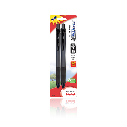 EnerGel®- X™ RollerGel Pen Bold Line, Metal Tip, 2 Pack