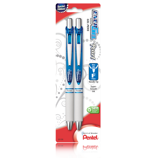 EnerGel Pearl Refillable Gel Pen - Blue Ink 2-pk