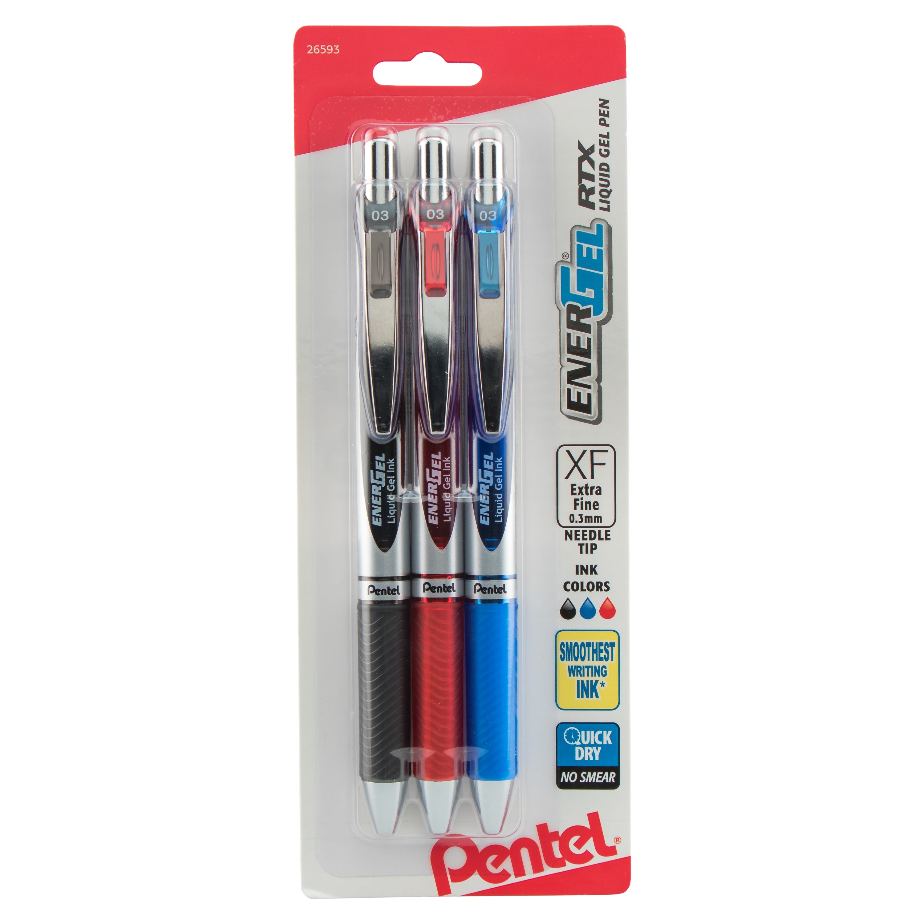 EnerGel RTX Liquid Gel Pen - Extra-Fine (0.3mm) Assorted 3-pack – Pentel of  America, Ltd.