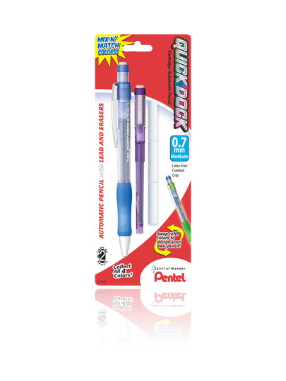 Quick Dock™ COLORS Mechanical Pencil with Refill Lead and Erasers