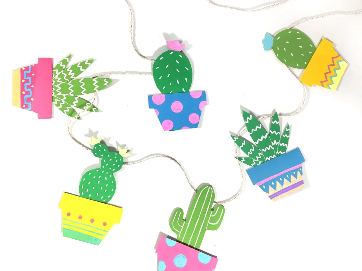 DIY Cactus Paper Garland with Milky Pop Pens - Pentel of America, Ltd.