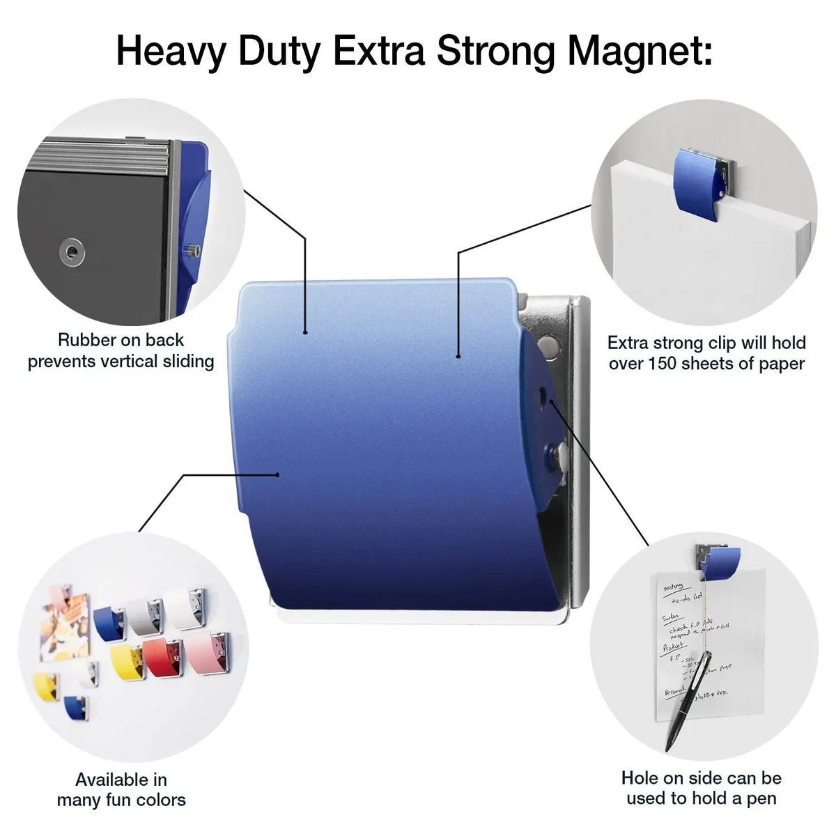 PLUS large extra strong blue rubber-coated magnet