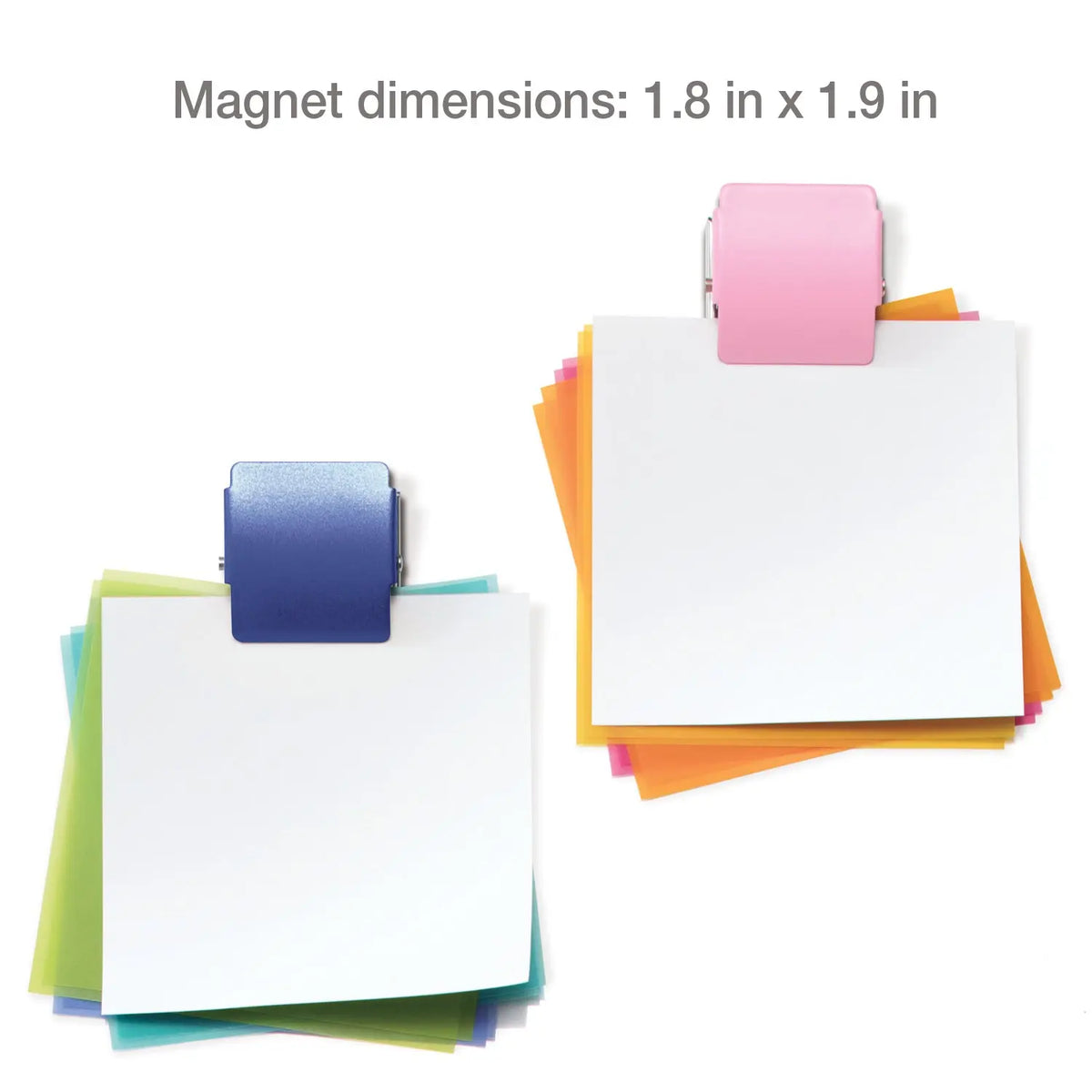 PLUS large extra strong rubber-coated magnet on whiteboard holding papers