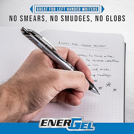 Pentel EnerGel RTX Liquid Gel Pen, (0.7mm) Medium Line, Black and Blue Ink- 14-pk plastic box