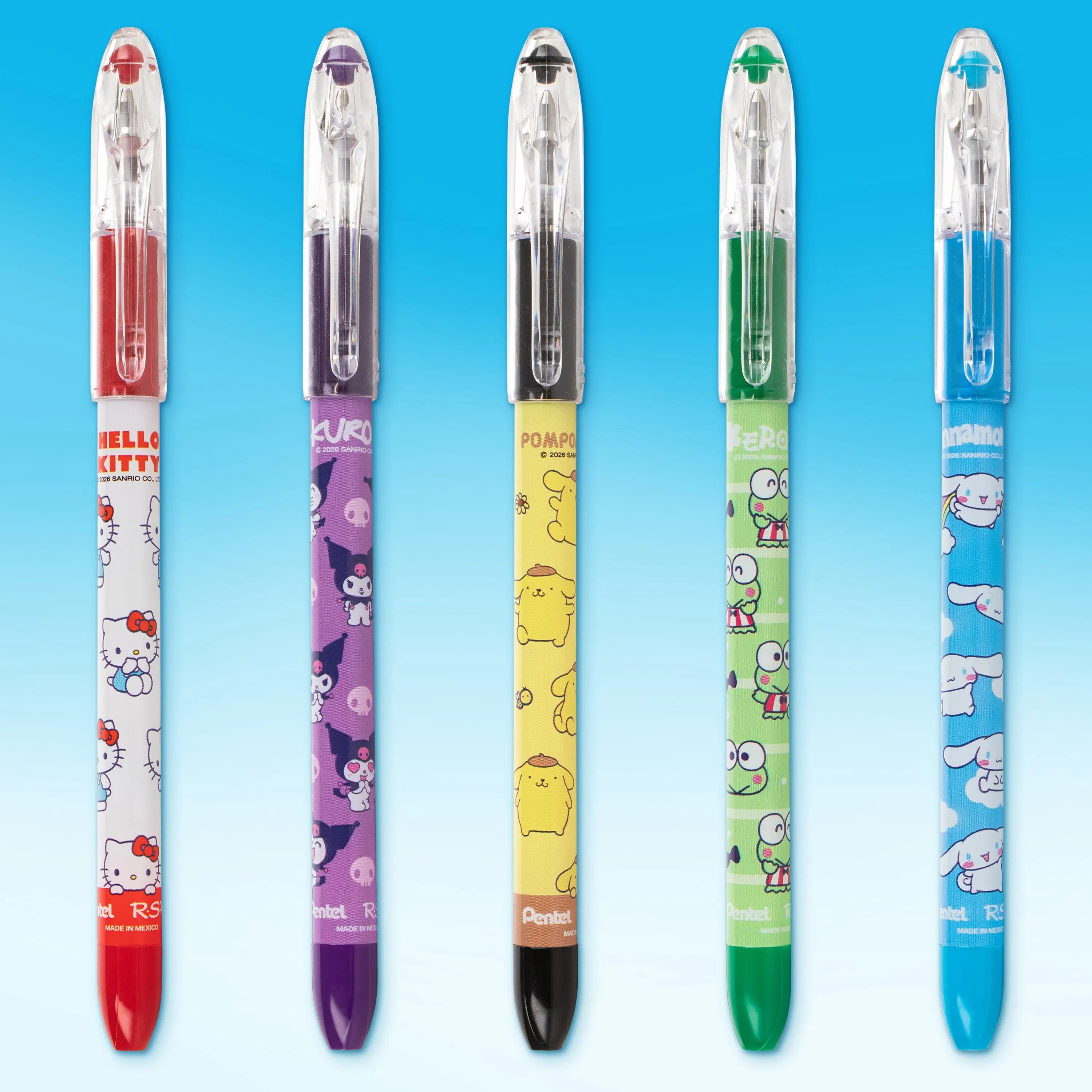 Pentel RSVP Ballpoint Pen, Hello Kitty® and Friends, Limited Edition, Mix 1, 0.7mm Fine Line, Assorted Ink, 5-Pk  Pentel of America, Ltd.