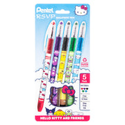 Pack of Pentel RSVP ballpoint pens with Hello Kitty design on packaging