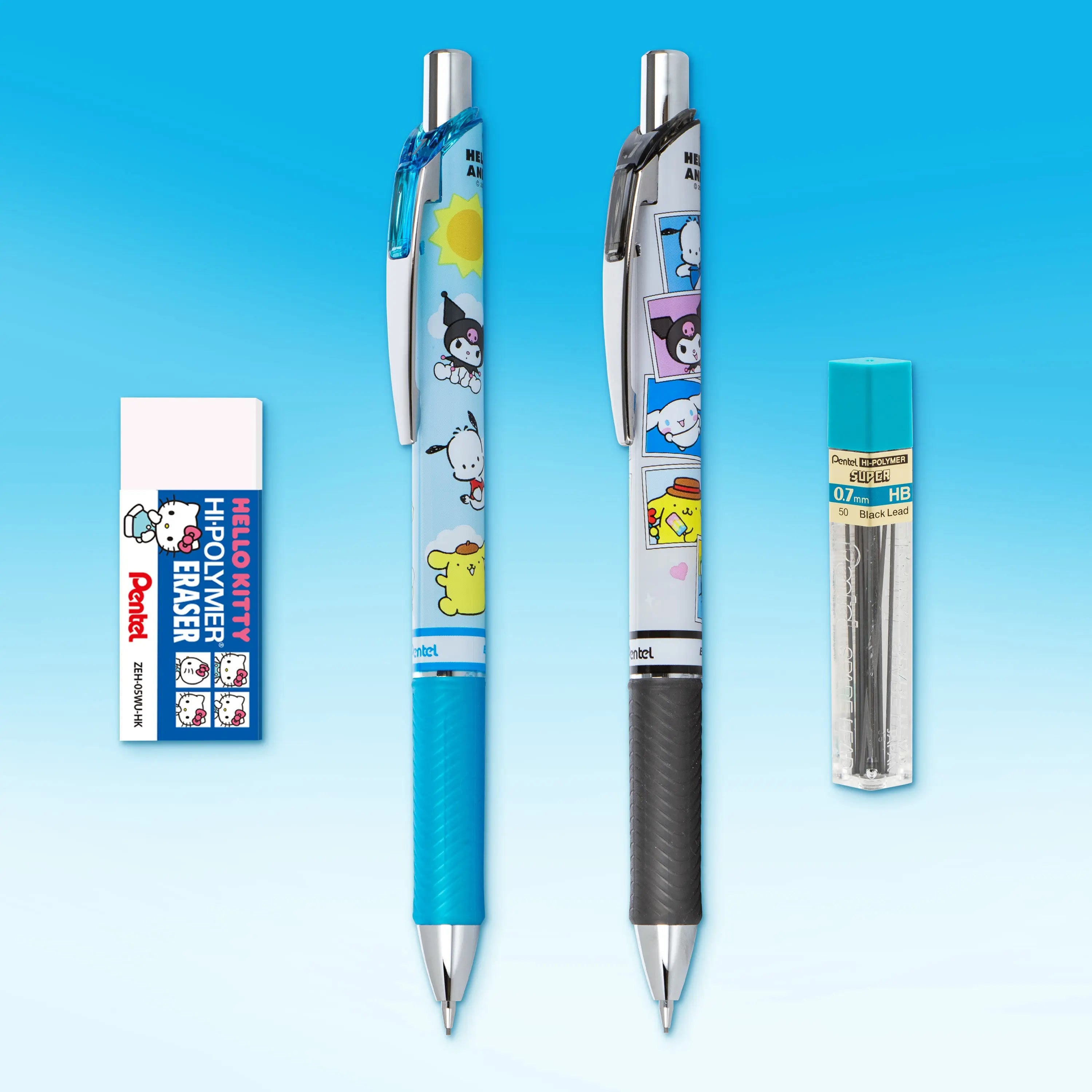 Pentel EnerGize Mechanical Pencil, Hello Kitty® and Friends, Limited Edition, 0.7mm, W/Refill Lead and Small Block Eraser, 2-Pk  Pentel of America, Ltd.