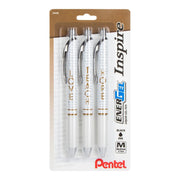 EnerGel Inspire Refillable Gel Pen, 0.7mm, Black Ink 3 - pk (Love, Teach, Hope) - Pentel of America, Ltd.