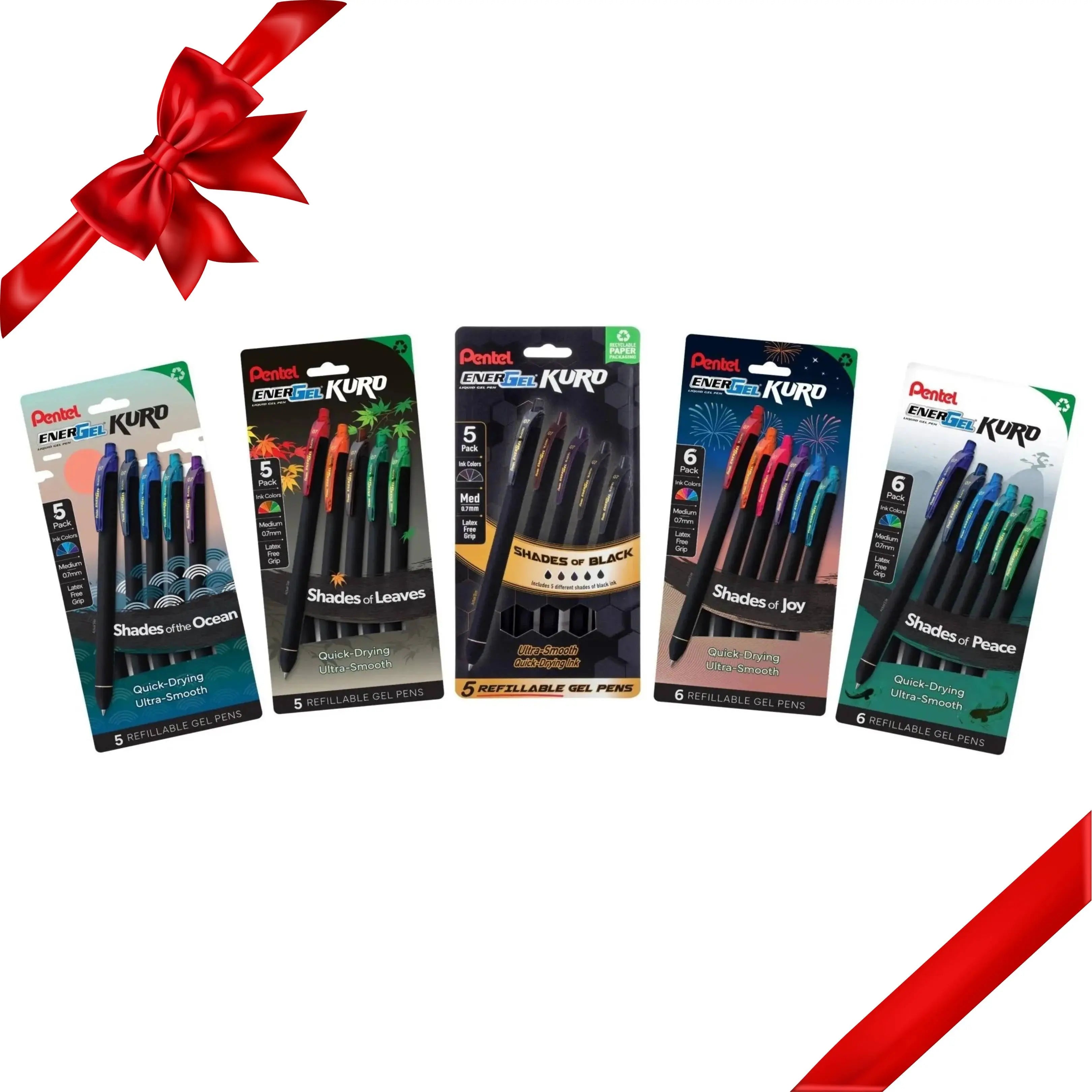 EnerGel Kuro Color Shades Collector's Bundle - Set of 5 - Pentel of America, Ltd.