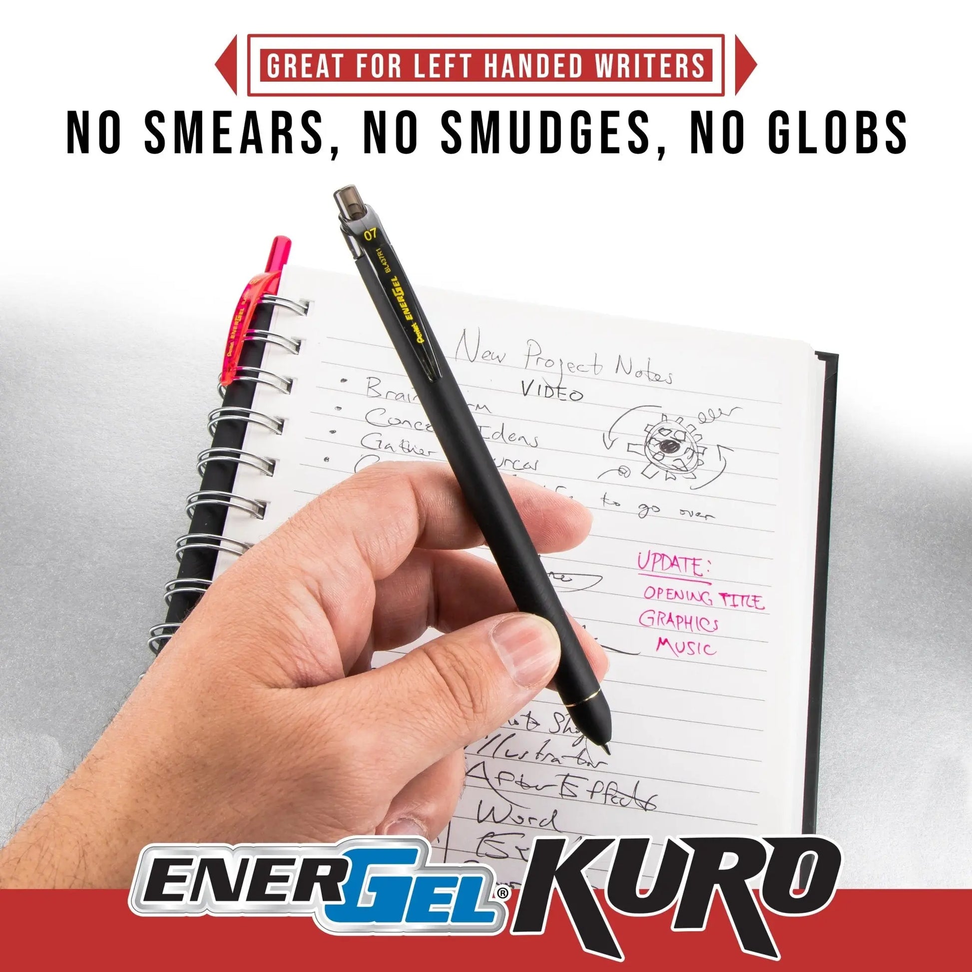 EnerGel Kuro Liquid Gel Pen, (0.7mm) Medium line, Assorted Ink, 24 - pk - Pentel of America, Ltd.