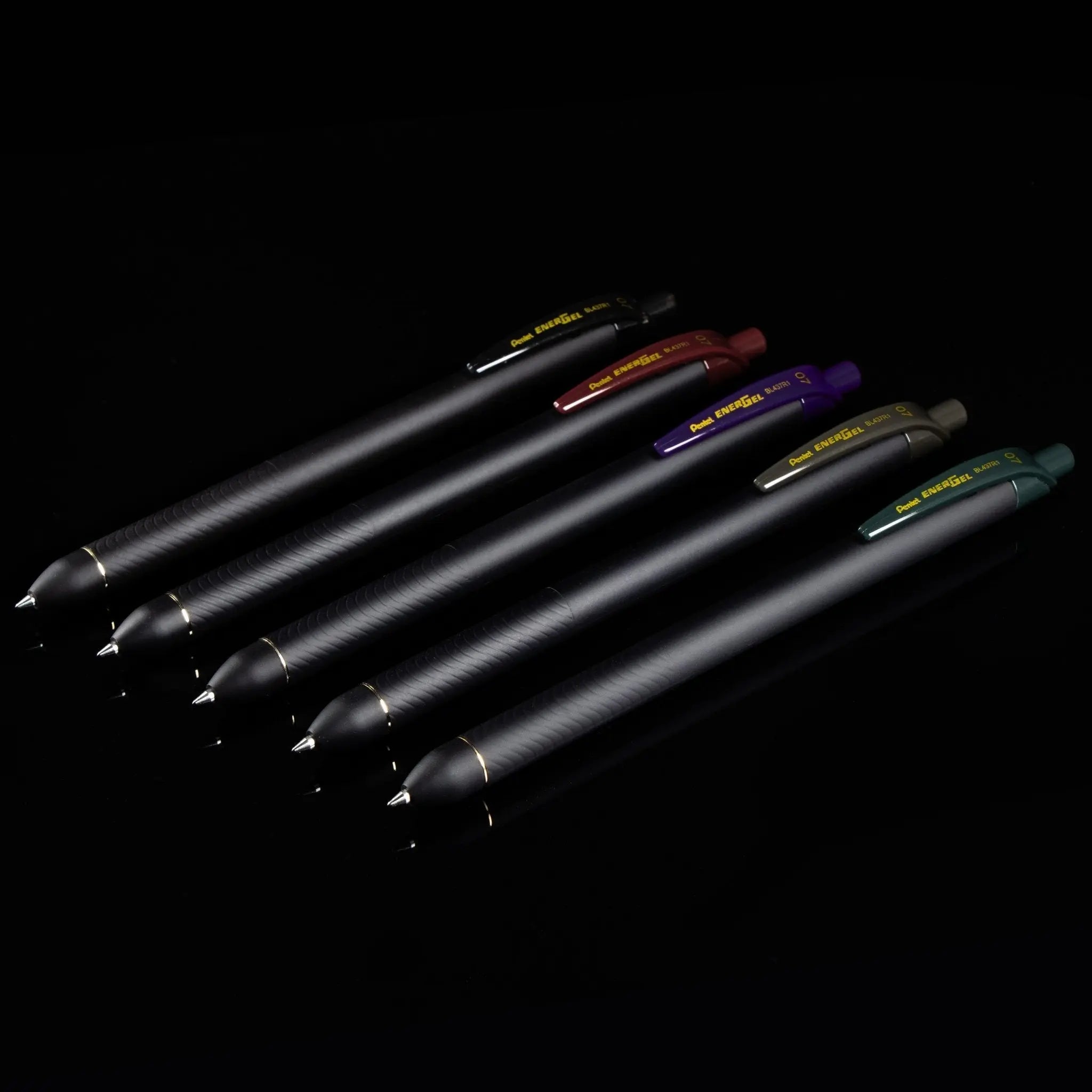 EnerGel Kuro, Shades of Black, Liquid Gel Pen, 0.7mm, 5 - pk - Pentel of America, Ltd.