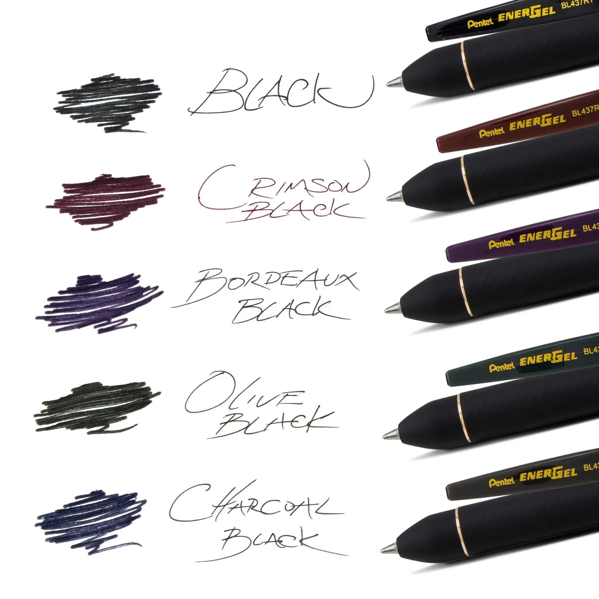 EnerGel Kuro, Shades of Black, Liquid Gel Pen, 0.7mm, 5 - pk - Pentel of America, Ltd.