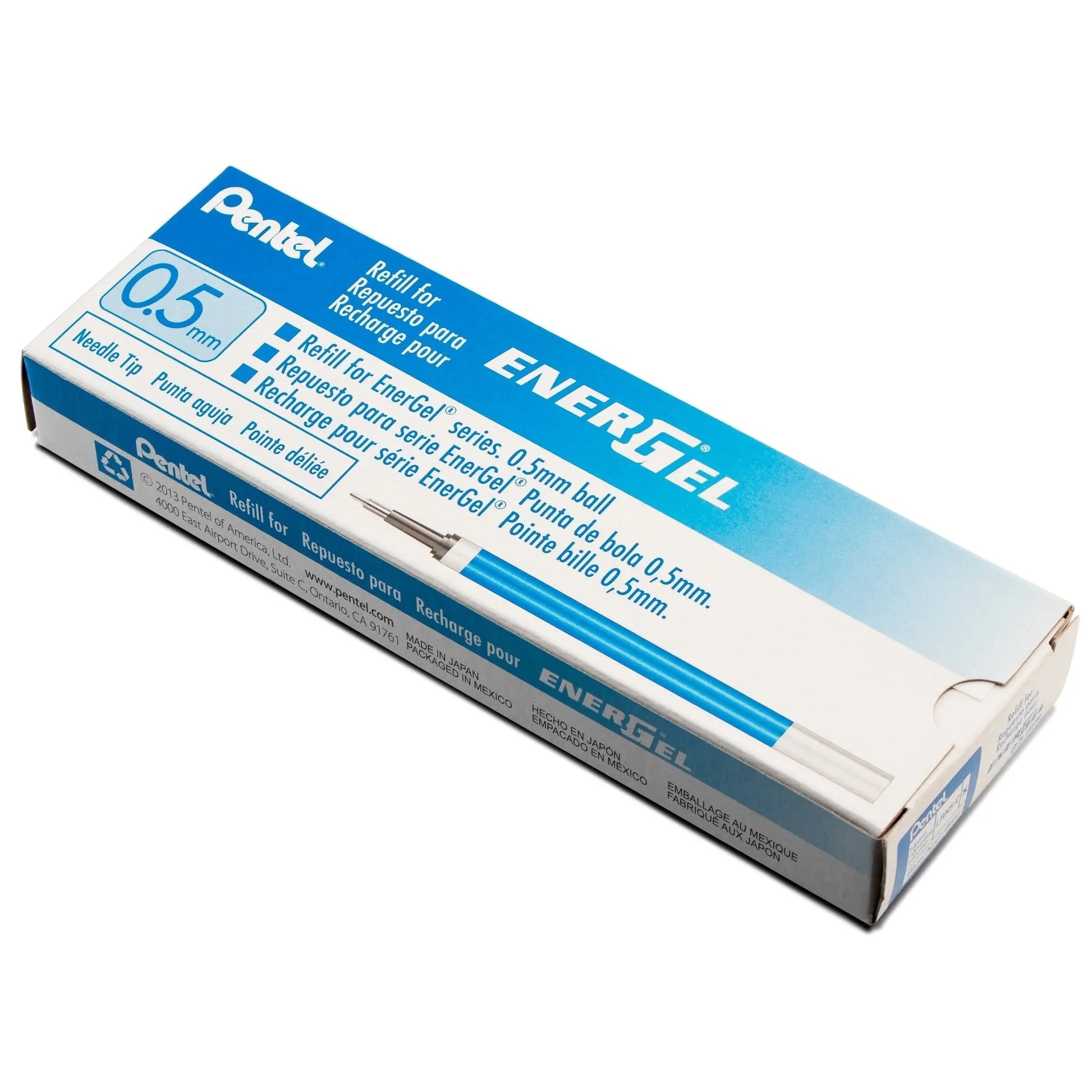 EnerGel Liquid Gel Pen Refill, 0.5mm NEEDLE Tip, Box of 12 - Pentel of America, Ltd.