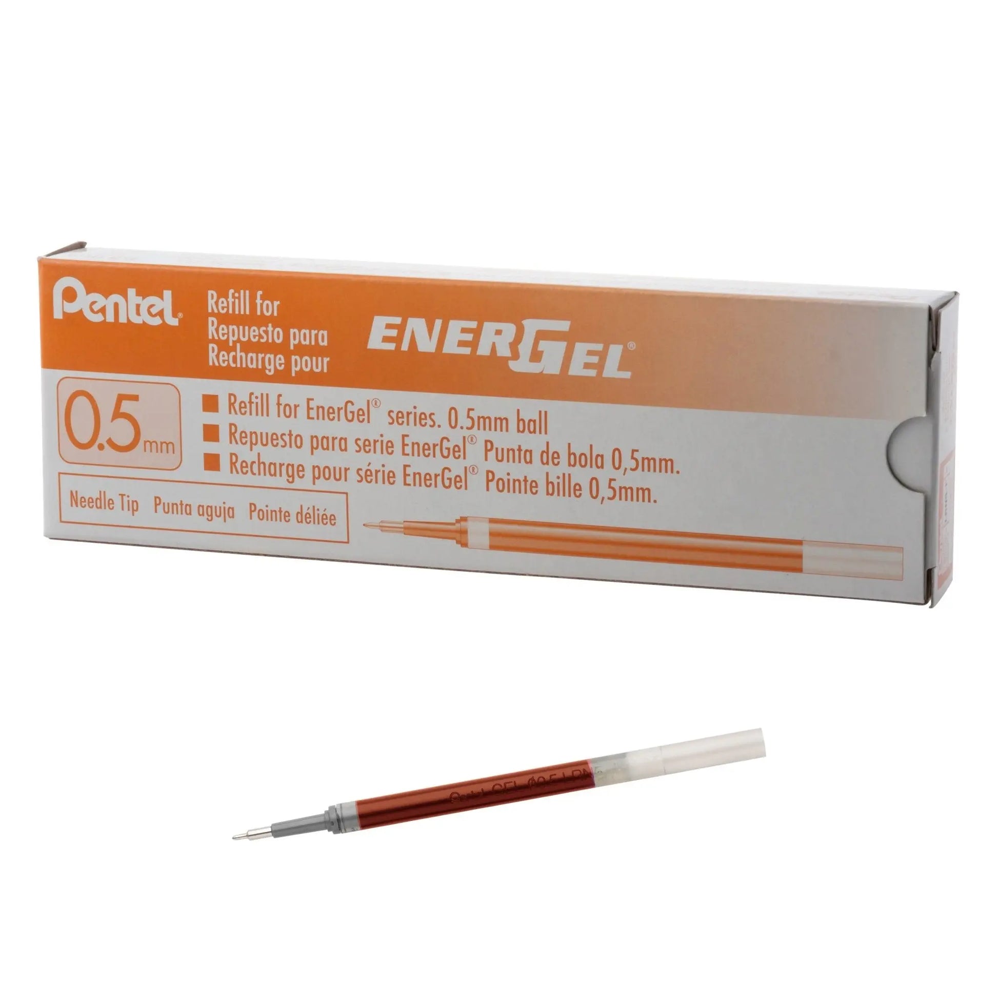 EnerGel Liquid Gel Pen Refill, 0.5mm NEEDLE Tip, Box of 12 - Pentel of America, Ltd.
