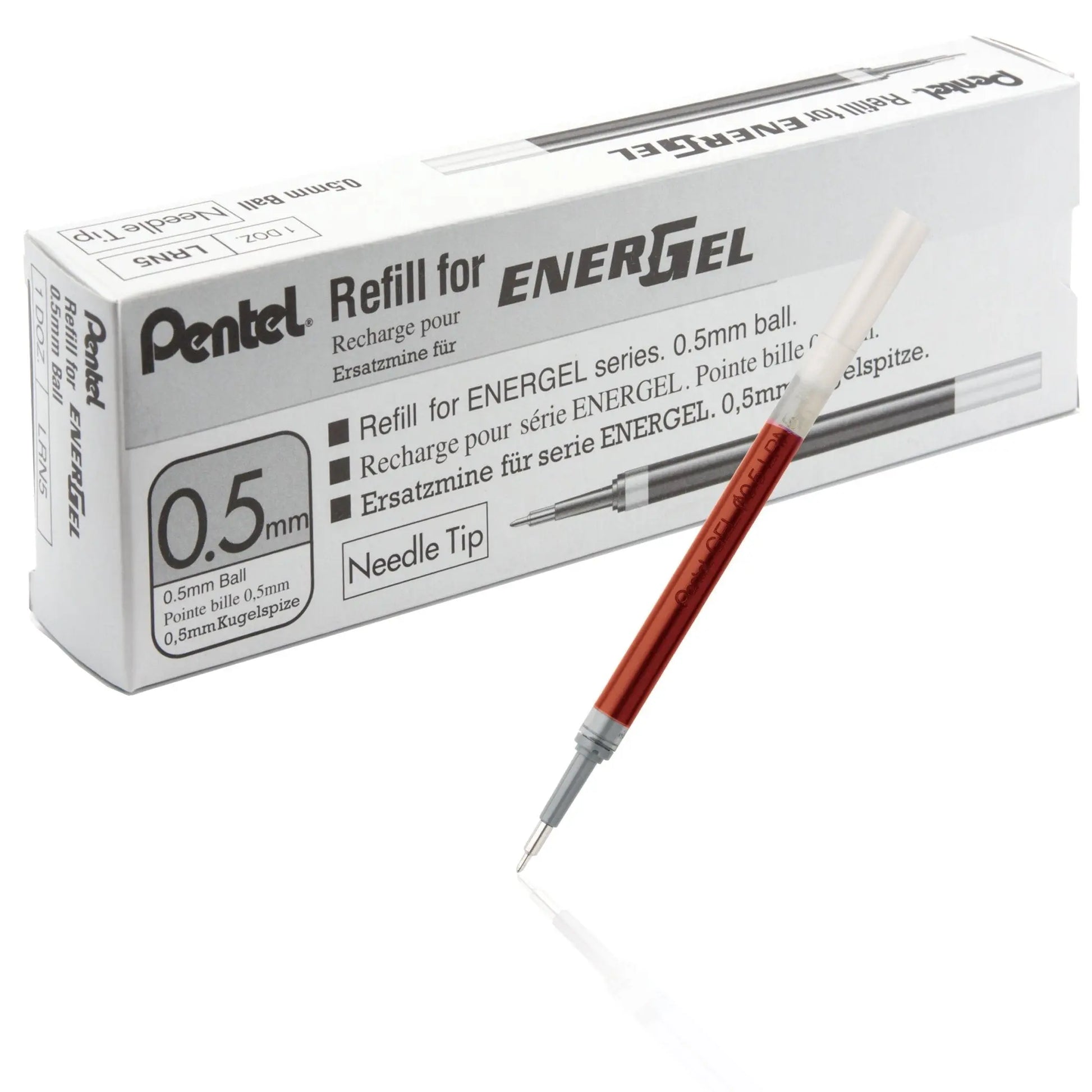 EnerGel Liquid Gel Pen Refill, 0.5mm NEEDLE Tip, Box of 12 - Pentel of America, Ltd.