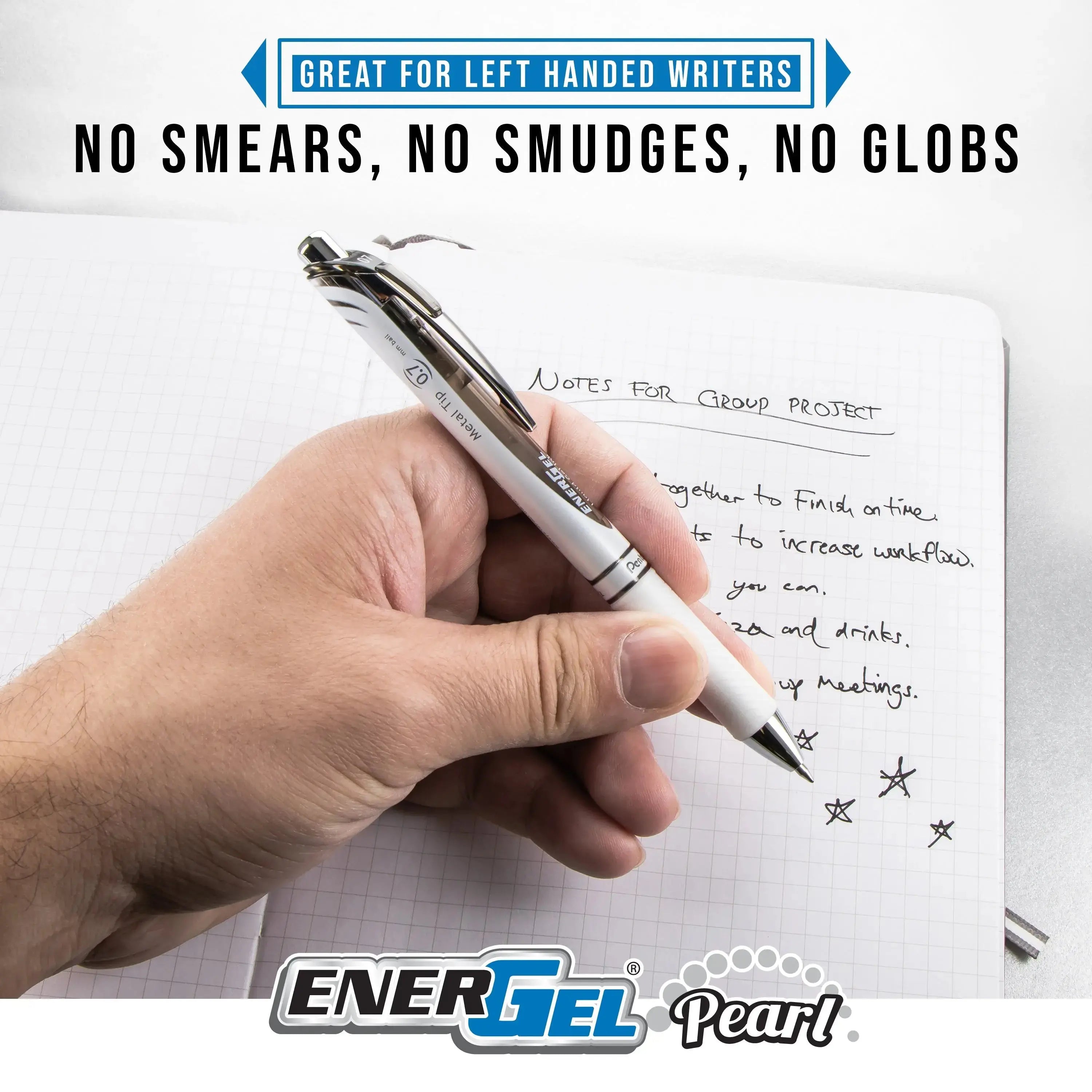 EnerGel PEARL RTX Liquid Gel Pens (0.5mm), Needle Tip, Assorted Ink, 14 - Pk - Pentel of America, Ltd.