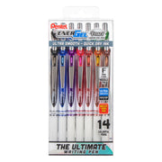 EnerGel PEARL RTX Liquid Gel Pens (0.5mm), Needle Tip, Assorted Ink, 14 - Pk - Pentel of America, Ltd.
