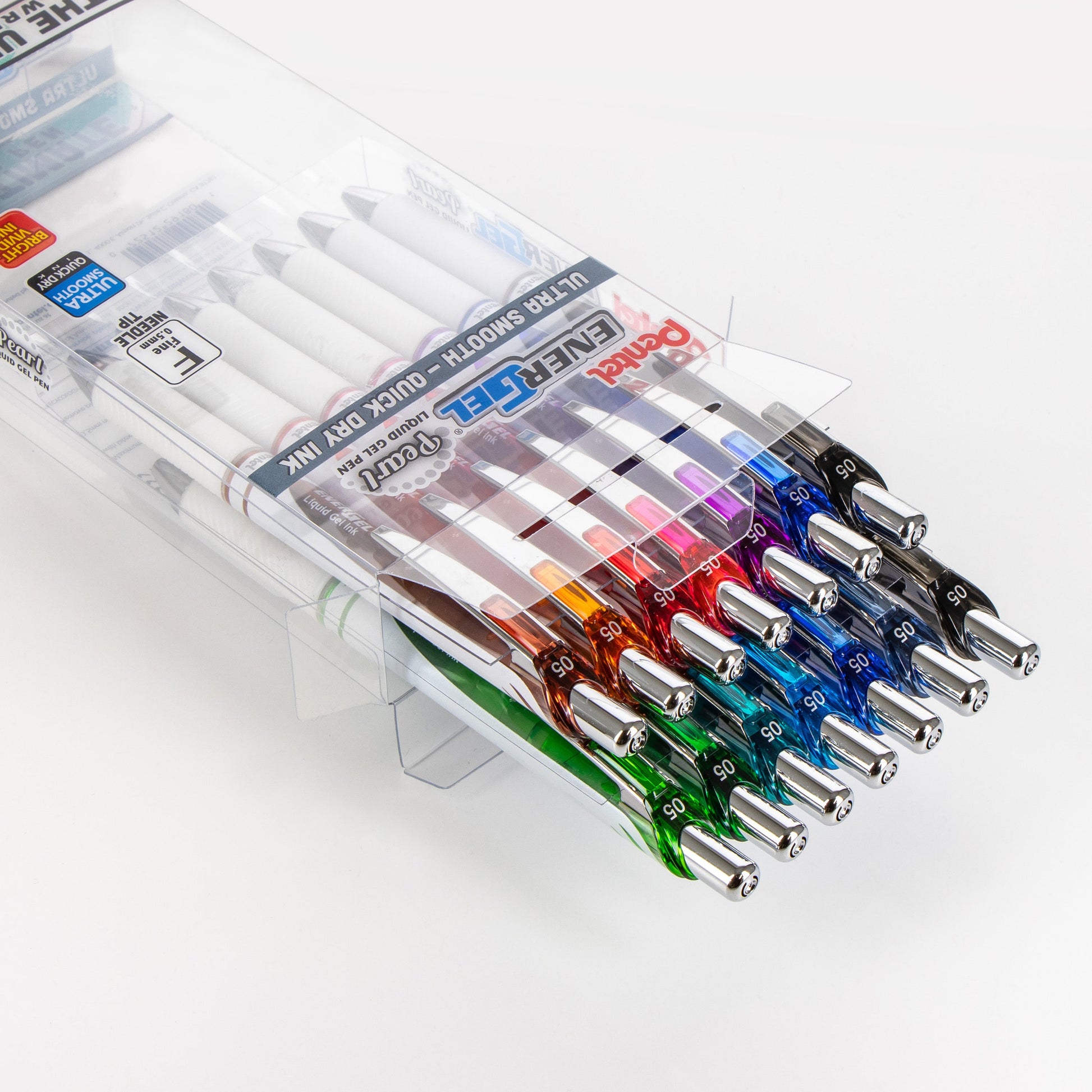 EnerGel PEARL RTX Liquid Gel Pens (0.5mm), Needle Tip, Assorted Ink, 14 - Pk - Pentel of America, Ltd.