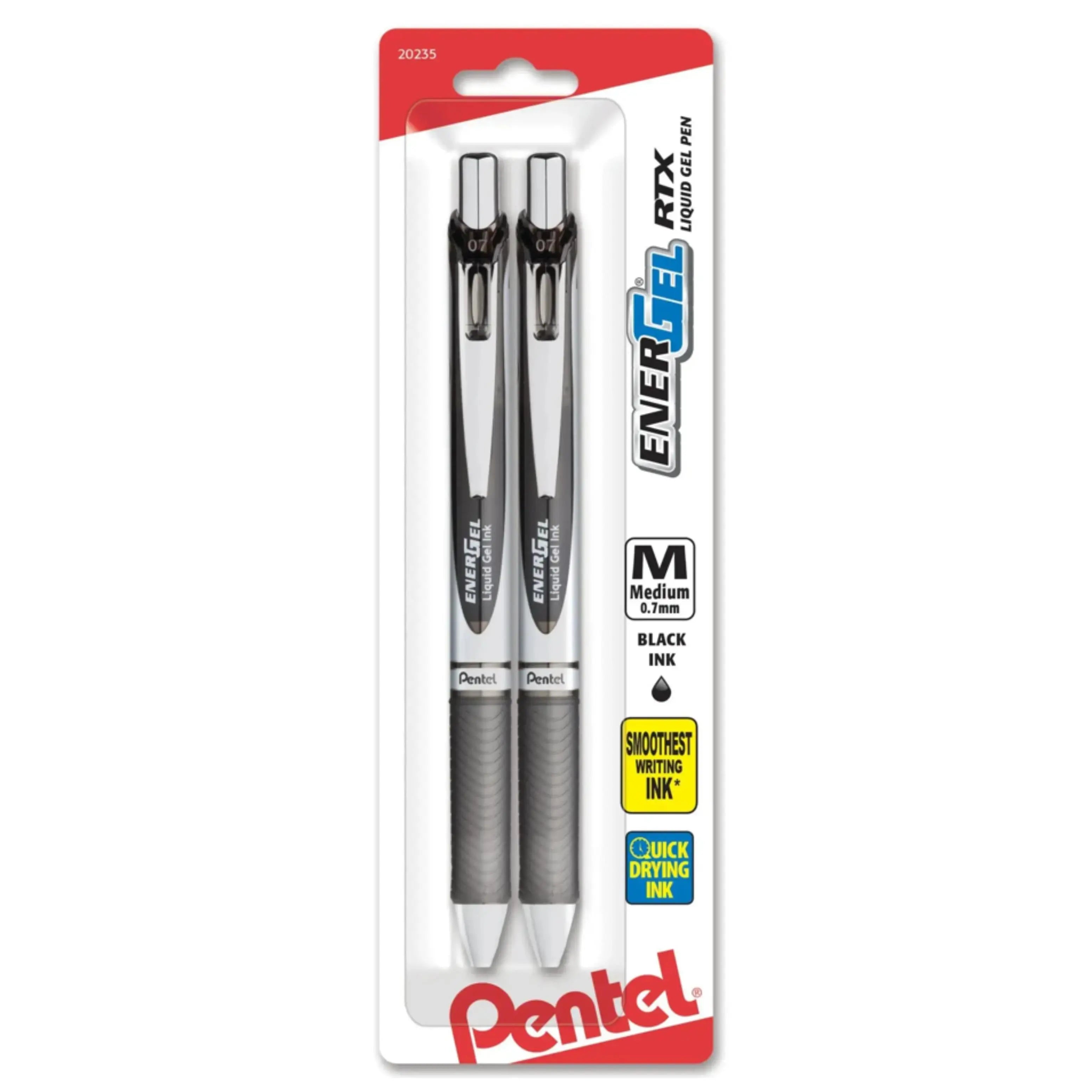 EnerGel RTX Refillable Liquid Gel Pen, 0.7mm, 2-Pk Smooth Liquid Gel ...