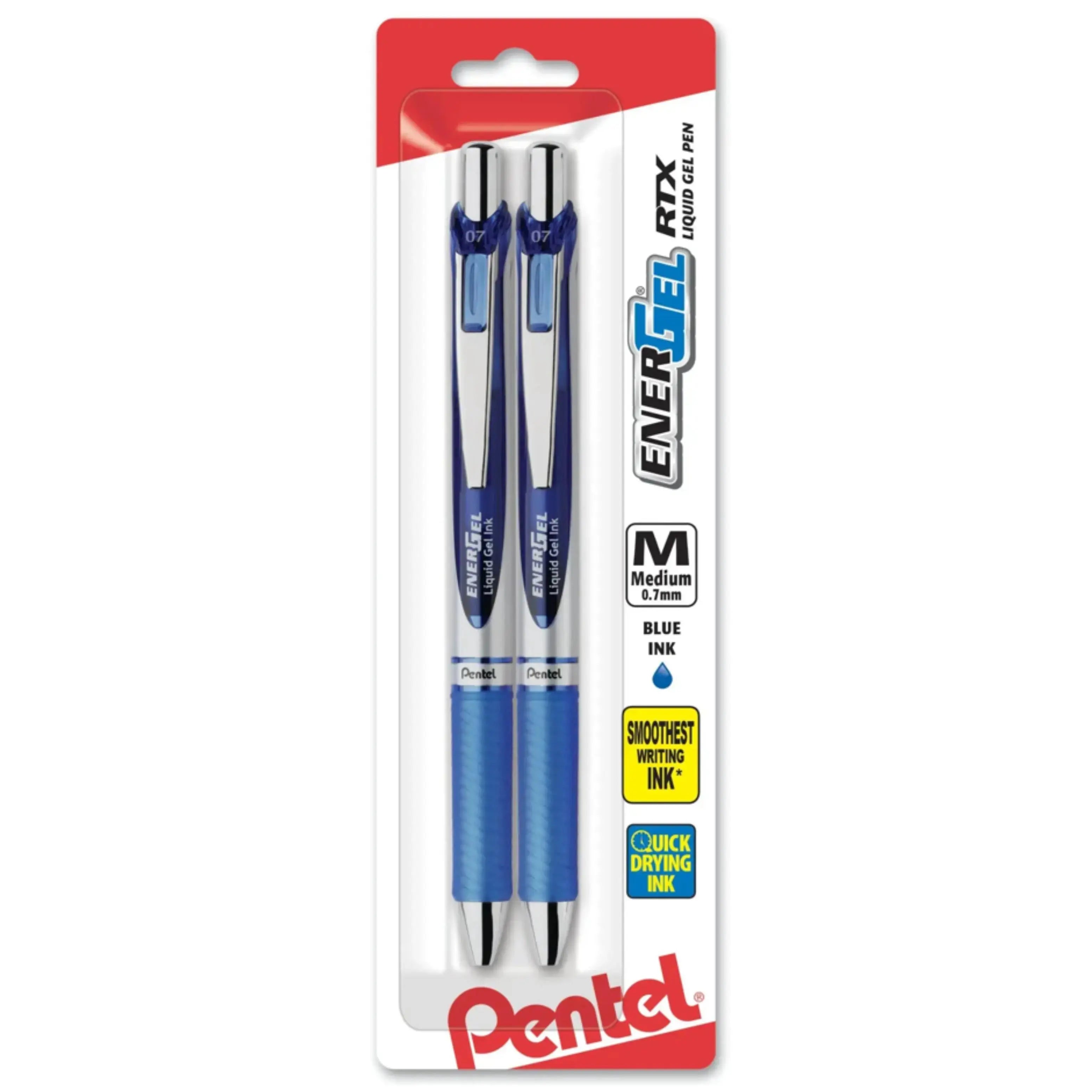 EnerGel RTX Refillable Liquid Gel Pen, 0.7mm, 2 - Pk Smooth Liquid Gel Ink Writing Pen - Pentel of America, Ltd.