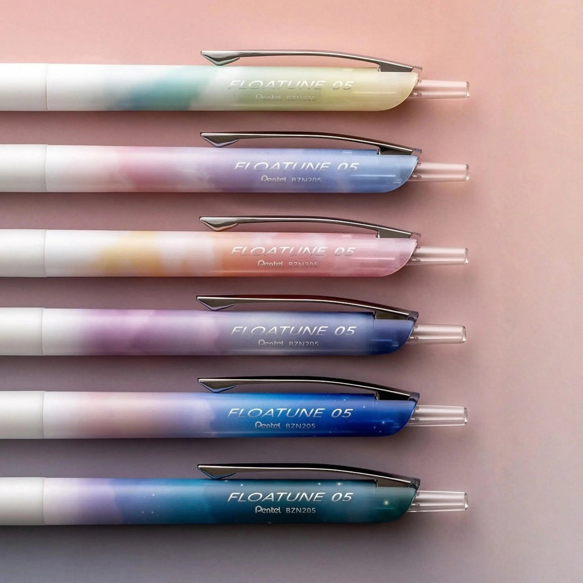 Floatune RT Rollerball, (0.5mm) Fine Line, Limited Edition Night Time Set, Assorted Barrels, Black Ink, 3-Pk - Pentel of America, Ltd.
