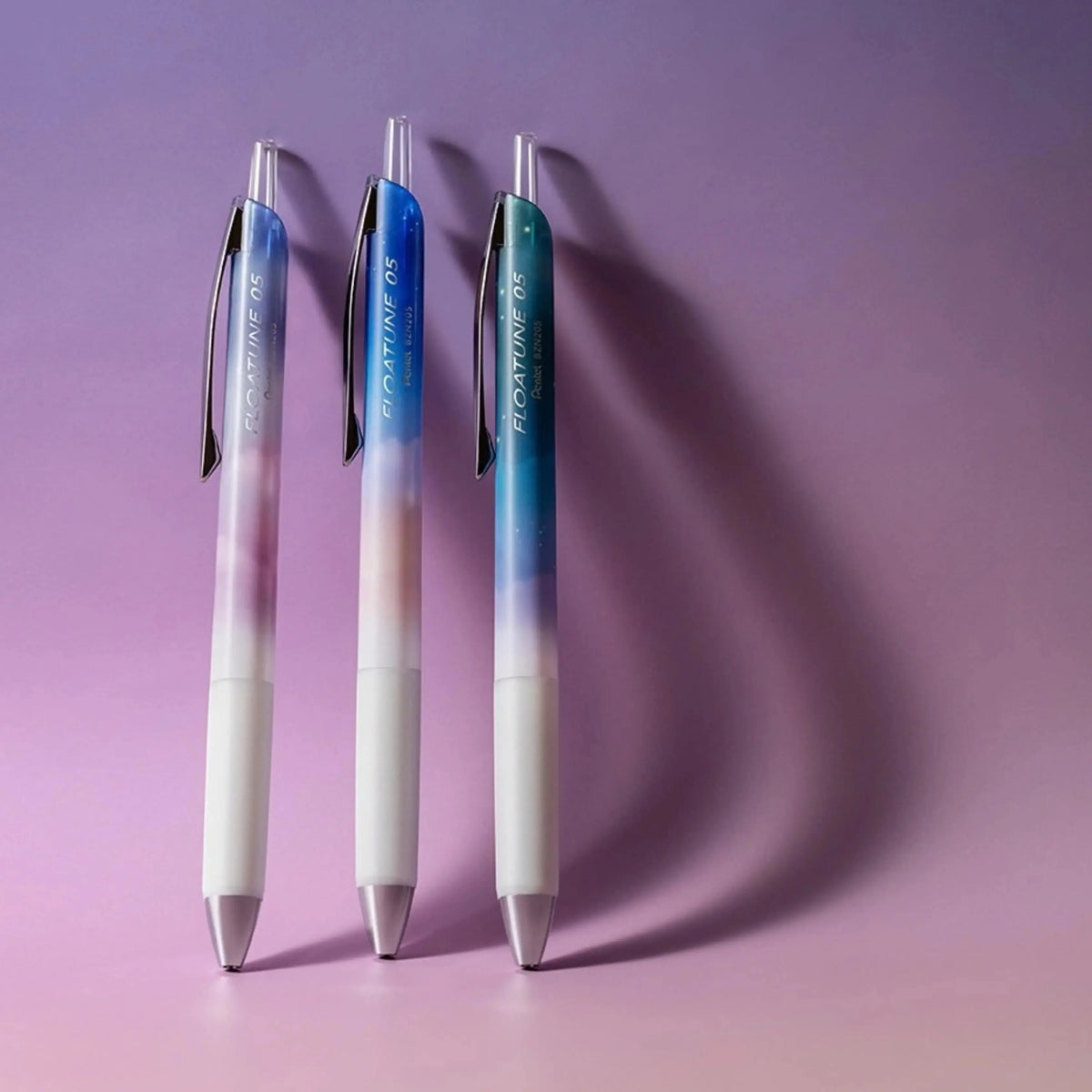 Floatune RT Rollerball, (0.5mm) Fine Line, Limited Edition Night Time Set, Assorted Barrels, Black Ink, 3-Pk - Pentel of America, Ltd.