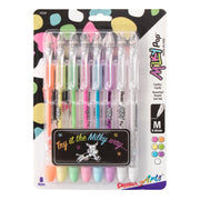 Set of eight assorted pastel gel pens with medium 0.8mm tips, designed for crafts and card making, featuring smooth ink flow and vibrant pastel colors.