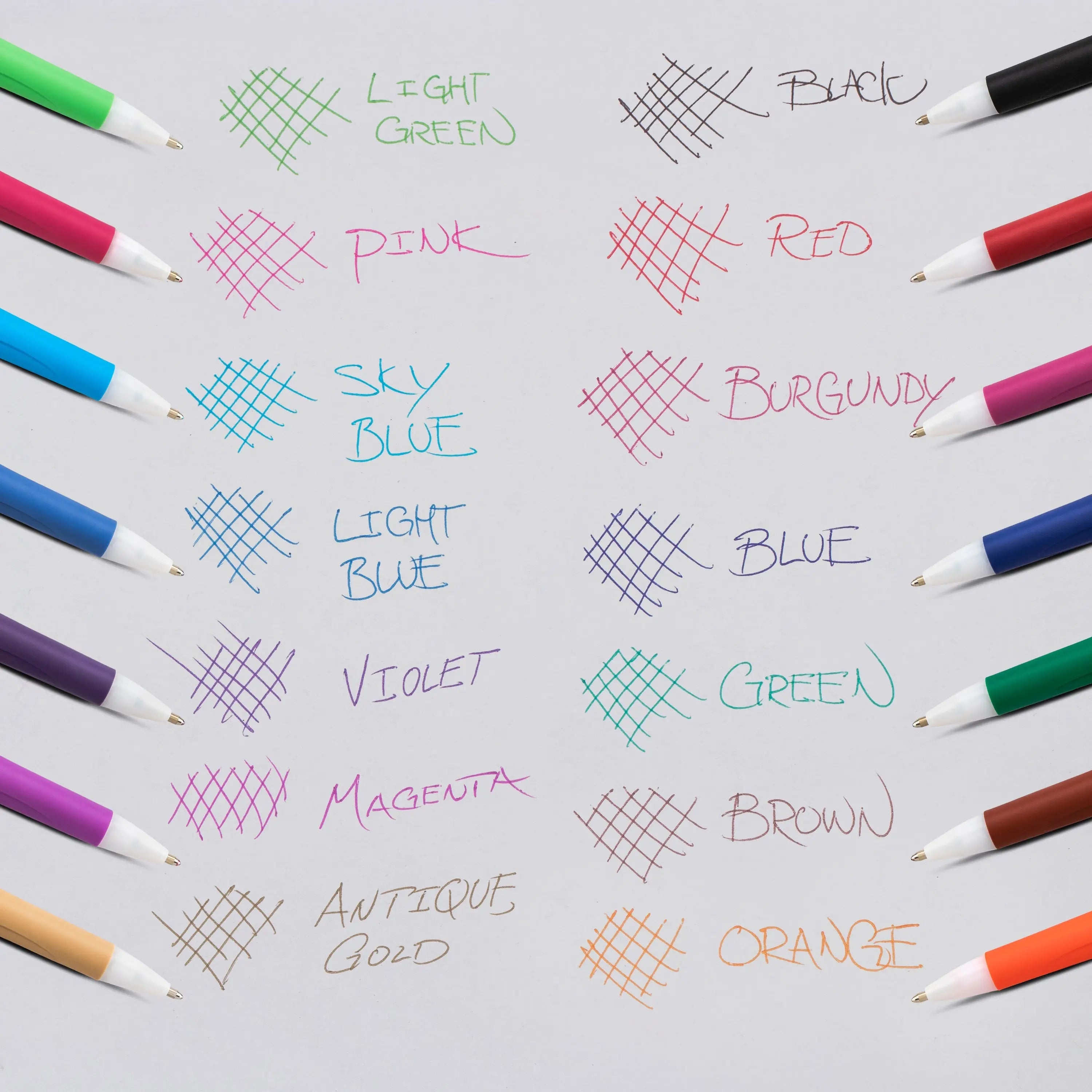 GlideWrite Ballpoint Pen with TechniFlo Ink, (1.0mm) Medium Line, 10 - Pk Assorted ink - Pentel of America, Ltd.