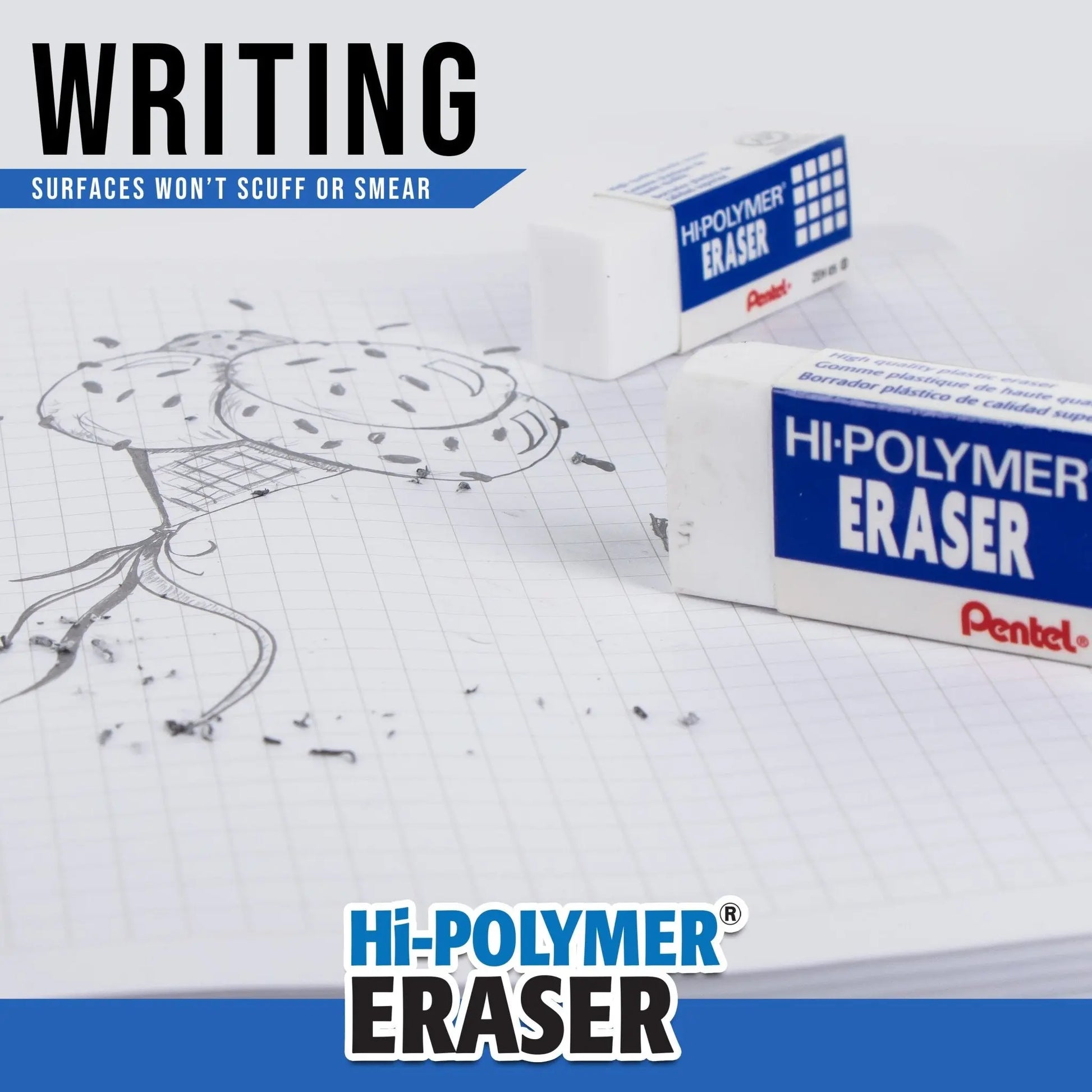 Hi - Polymer Block Eraser, Super XL White, 1 - Pk - Pentel of America, Ltd.