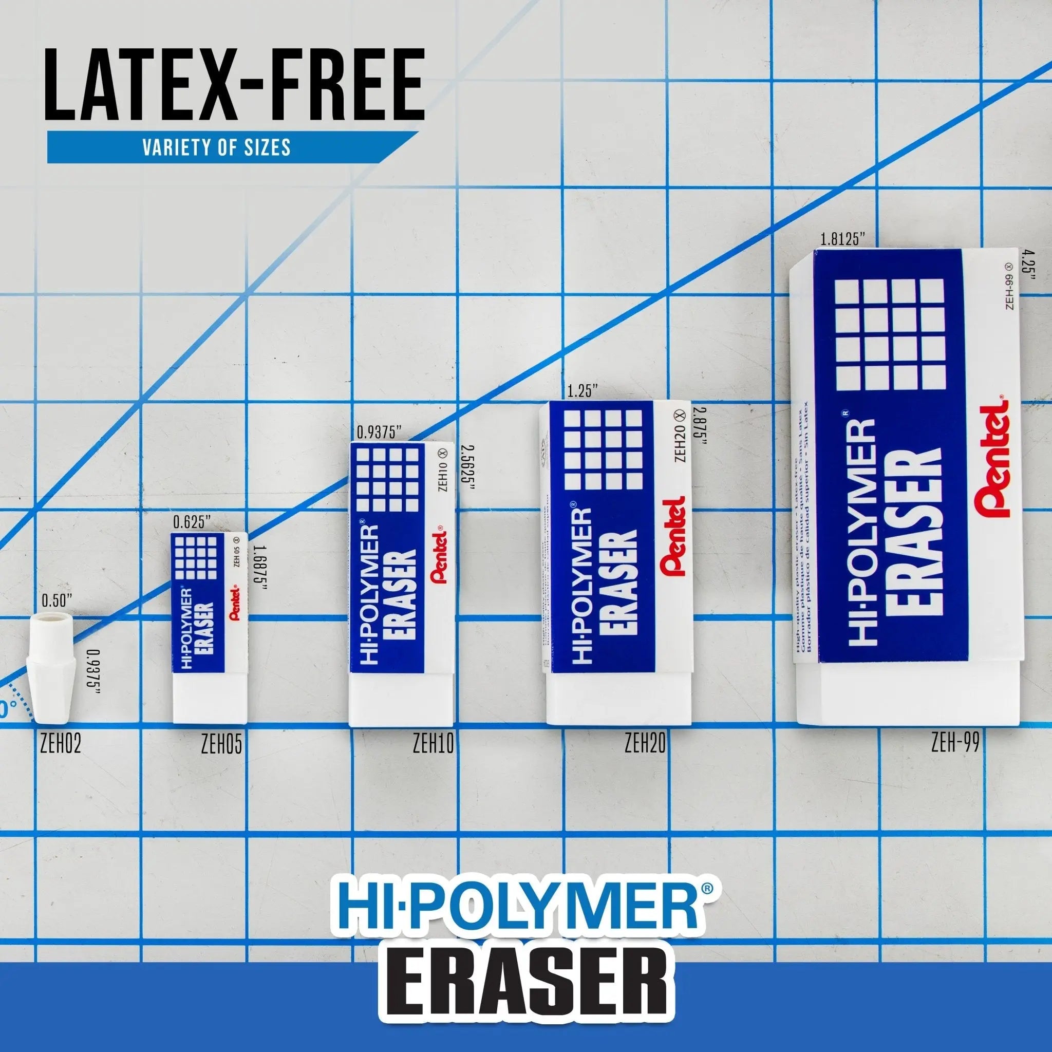 Hi-Polymer Eraser Colors - Assorted 6-Pack | Pentel.com – Pentel