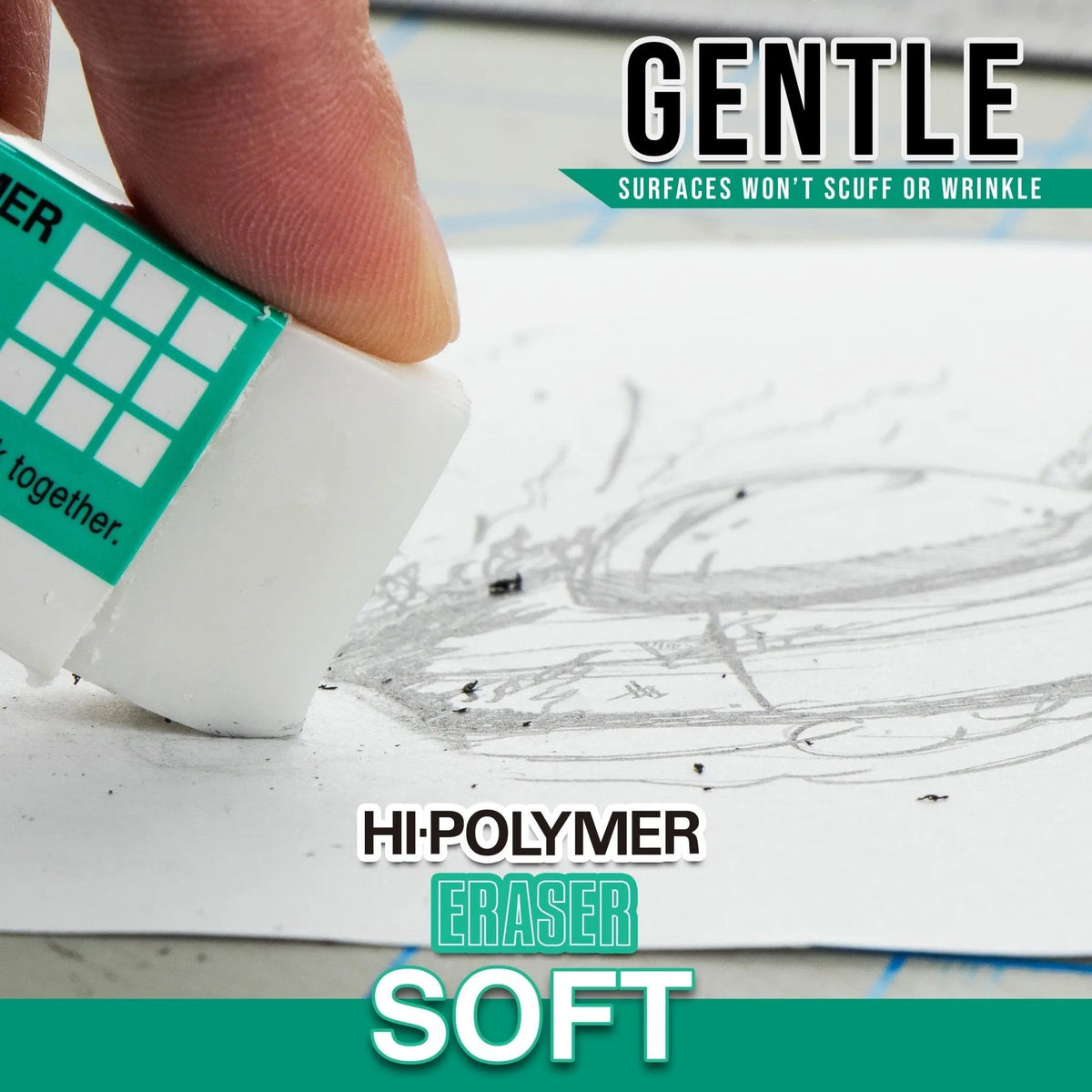 Hi Polymer Hi-Polymer SOFT Eraser, 6-Pk - Shop at Pentel.com – Pentel of America, Ltd.