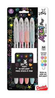 Milky Pop Pastel Gel Pen, 0.8mm, Assorted Ink, 4 - Pk - Pentel of America, Ltd.