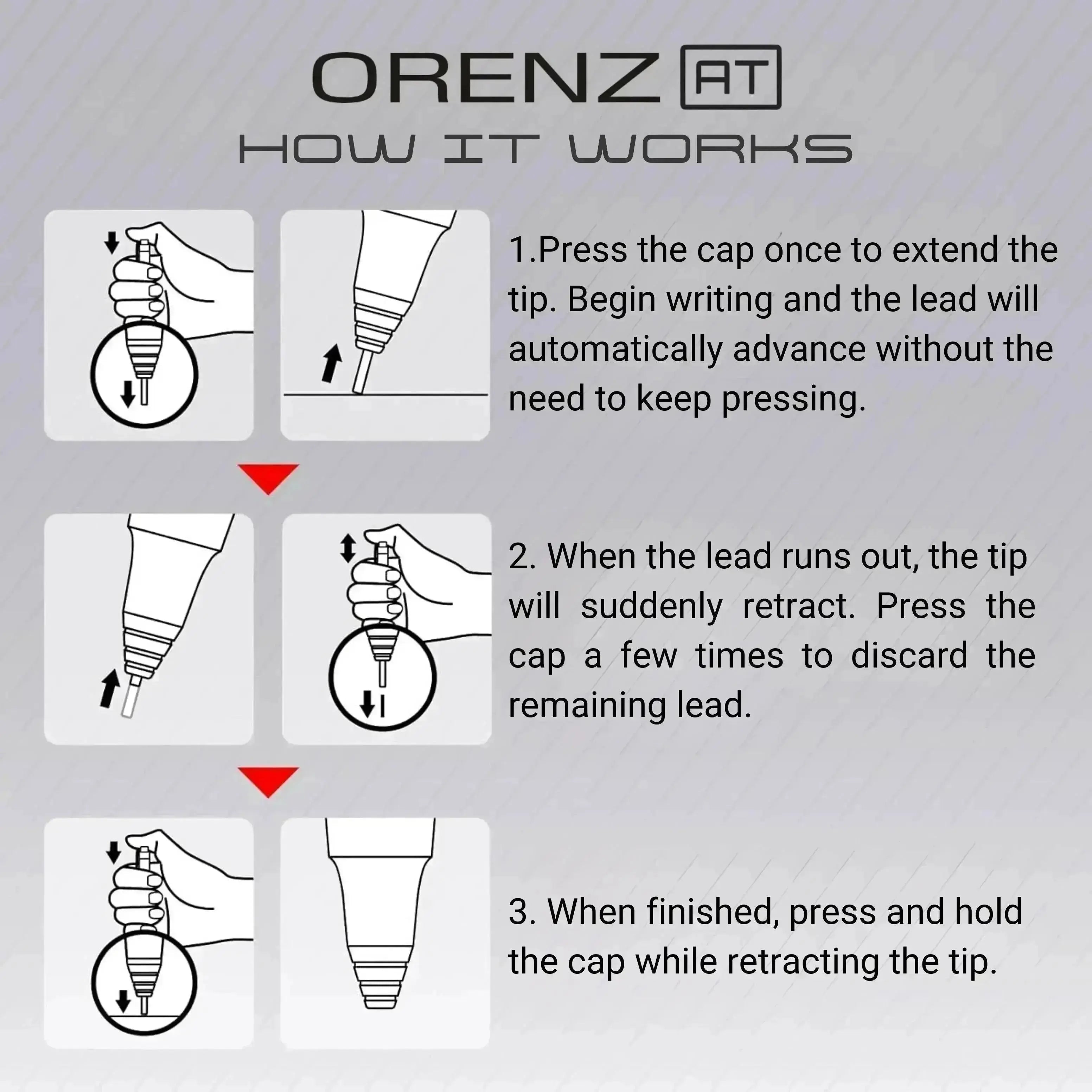  Orenz AT - 0.5mm Mechanical Drafting Pencil, Automatic Lead Advance, Limited Edition Metallic Barrels  - Pentel of America, Ltd.