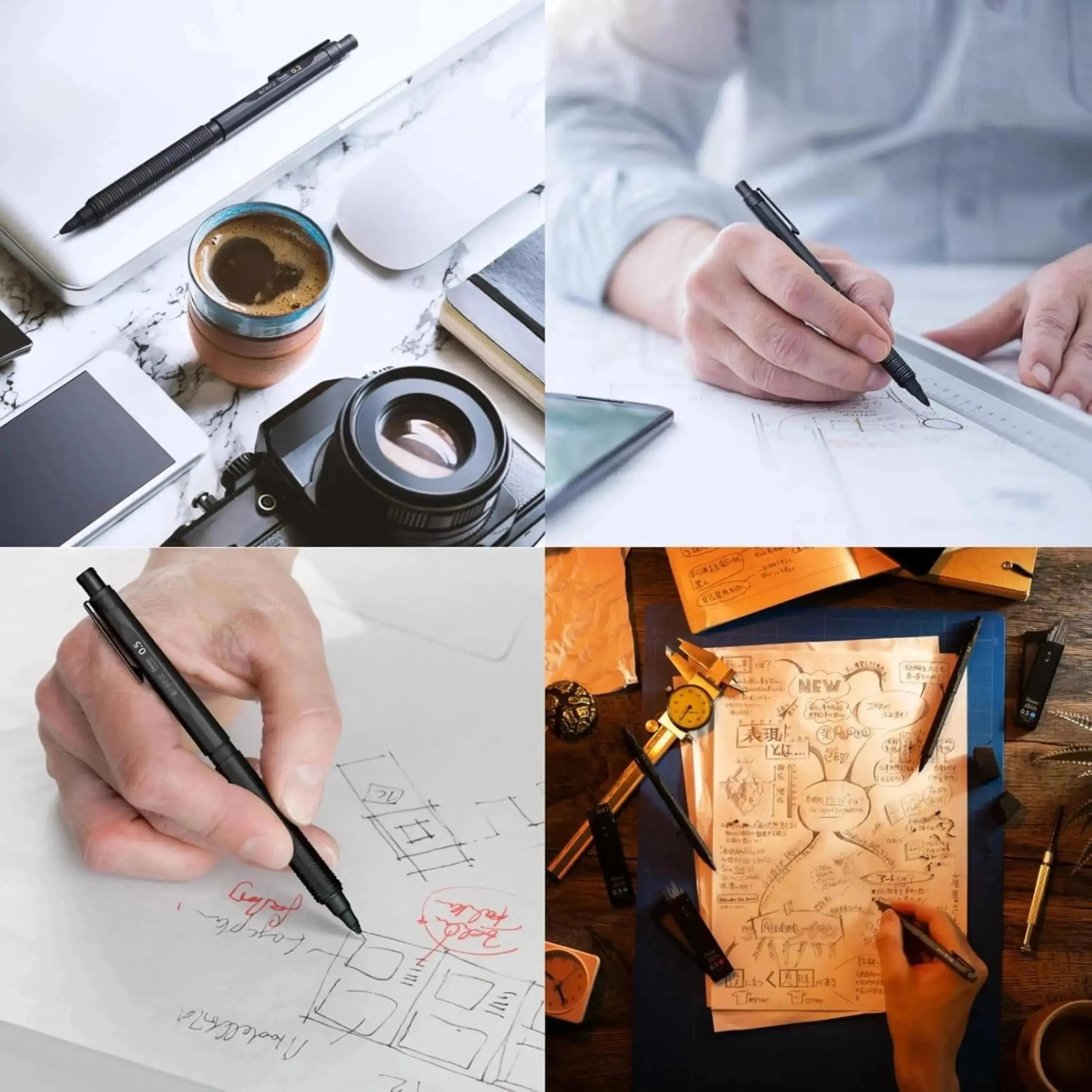 Orenz Nero Mechanical Drafting Pencil, Automatic Lead Advance, Black Barrel  - Pentel of America, Ltd.