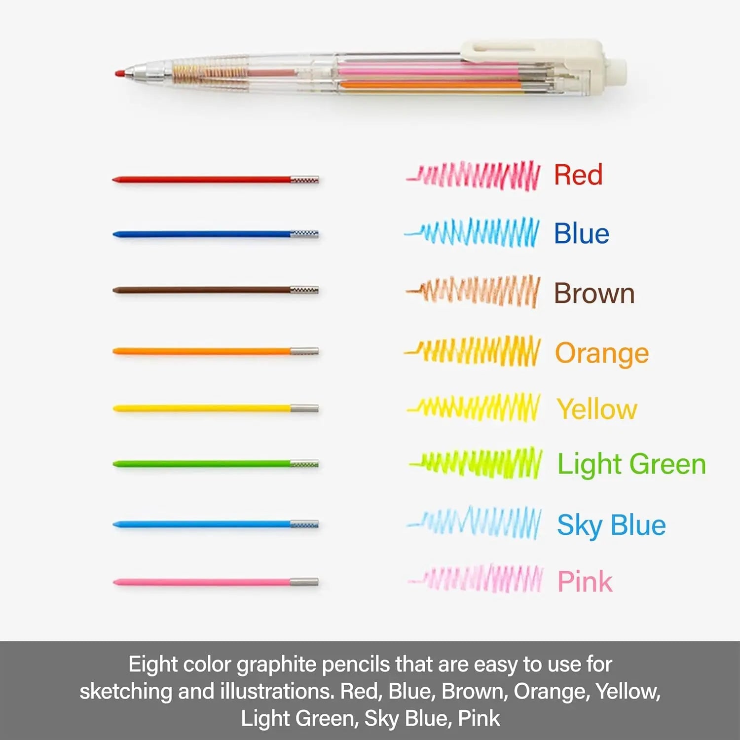 Pentel Art Multi 8 Mechanical Colored Pencil with 12 Color Lead