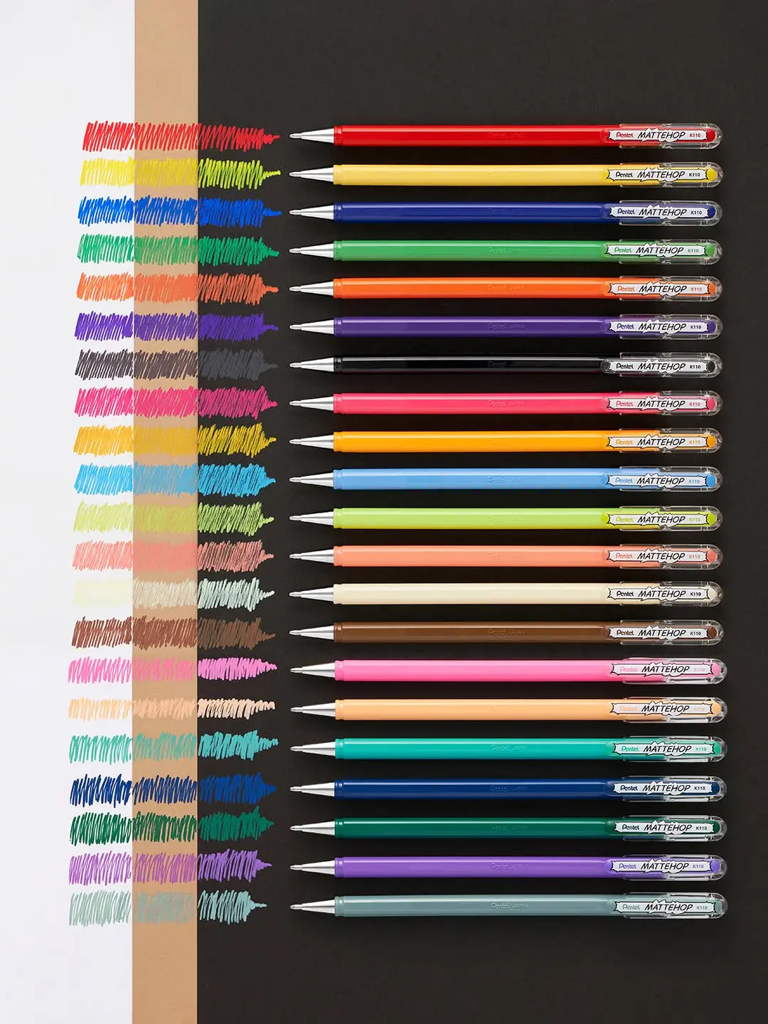 Pentel Arts Hybrid MATTEHOP Gel Roller, 1.0mm, NEW Assorted Colors, 8 - Pk - Pentel of America, Ltd.