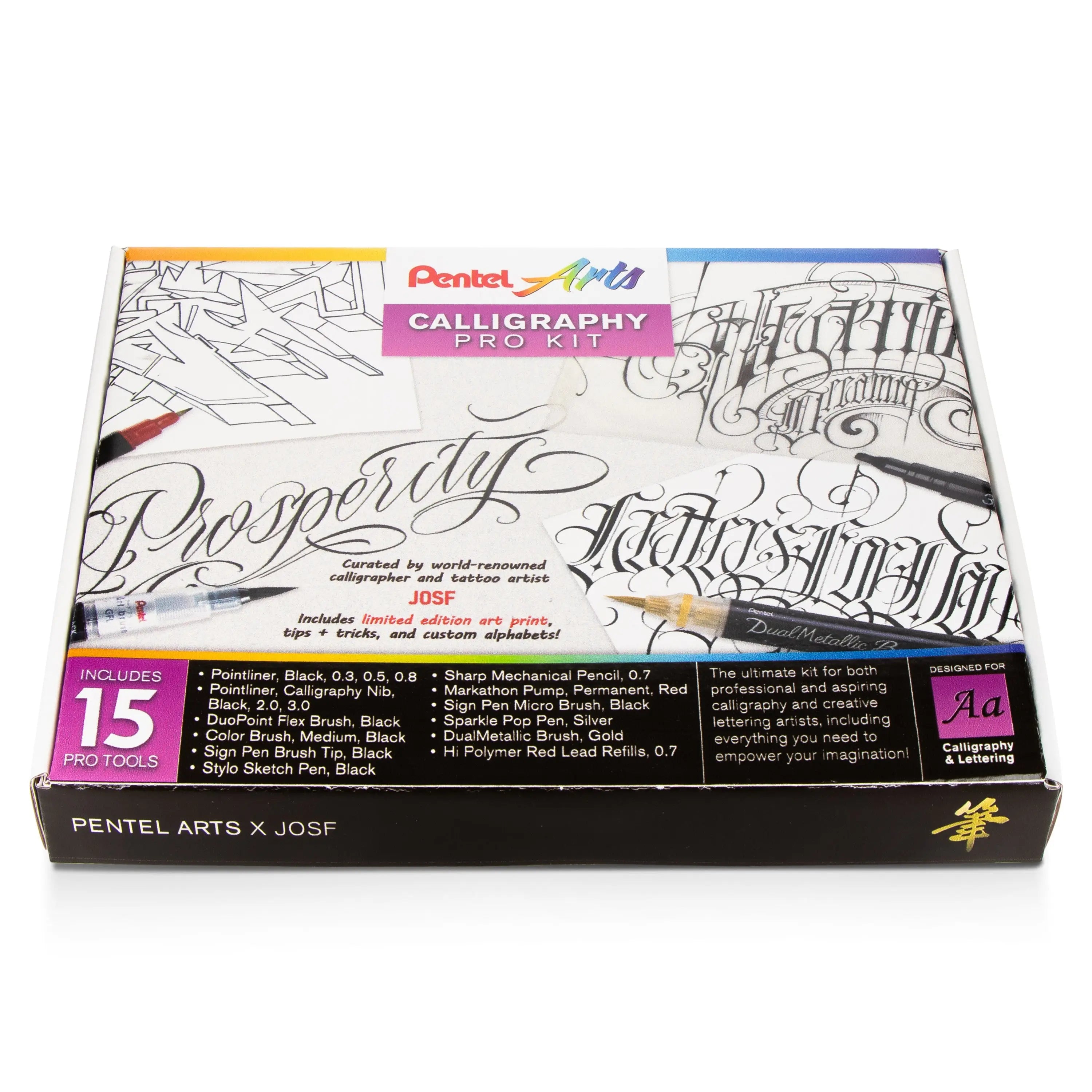 Pentel Arts Lettering & Calligraphy Pro Kit - Pentel of America, Ltd.