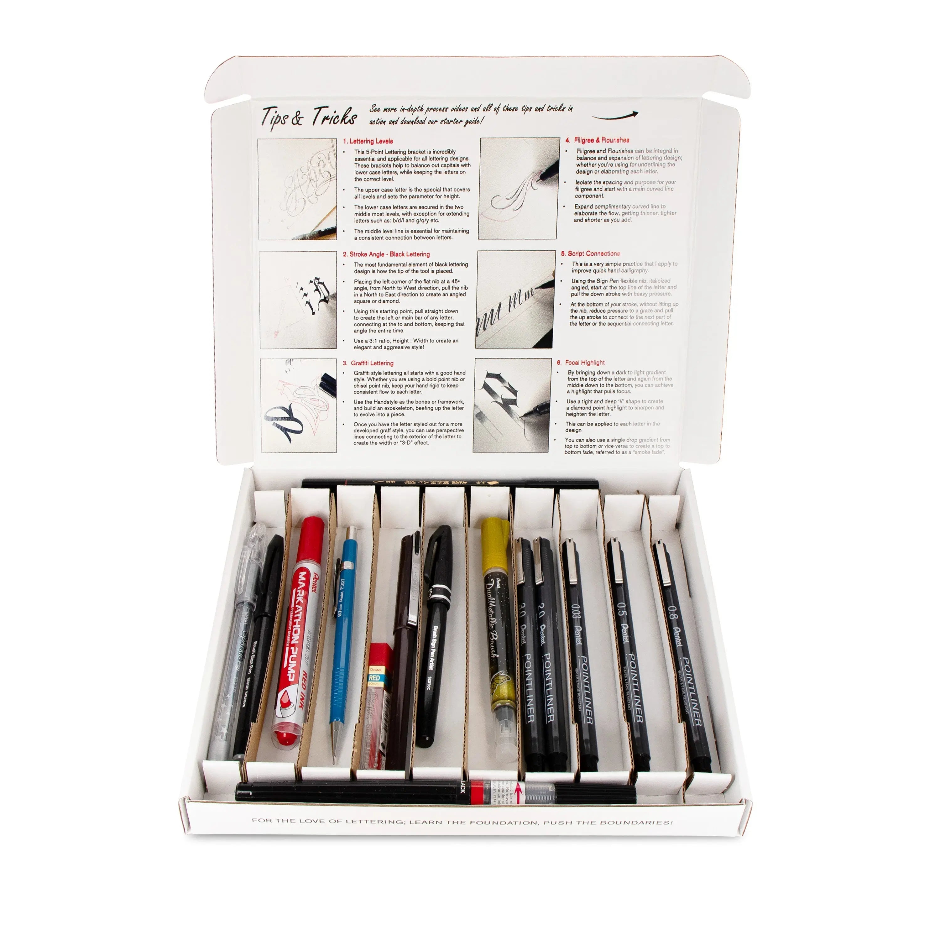 Pentel Arts Lettering & Calligraphy Pro Kit - Pentel of America, Ltd.