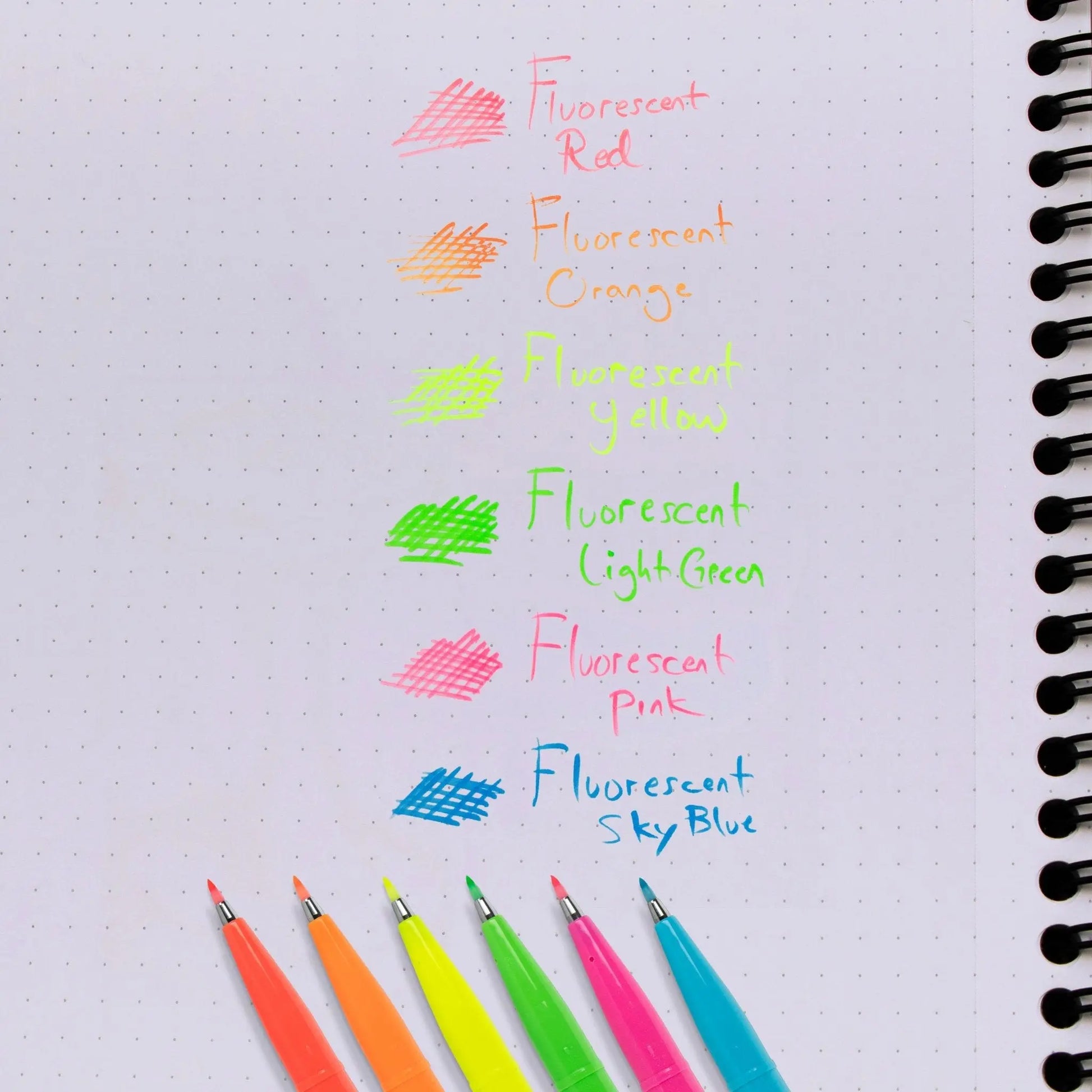 Pentel Arts Sign Pen Brush Tip, Assorted Fluorescent Colors, 6 - Pk - Pentel of America, Ltd.