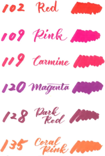 Pentel Arts Sign Pen Twin Brush, 6 - Pack, Plastic Box (Pink Hues) - Pentel of America, Ltd.