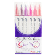 Pentel Arts Sign Pen Twin Brush, 6 - Pack, Plastic Box (Pink Hues) - Pentel of America, Ltd.
