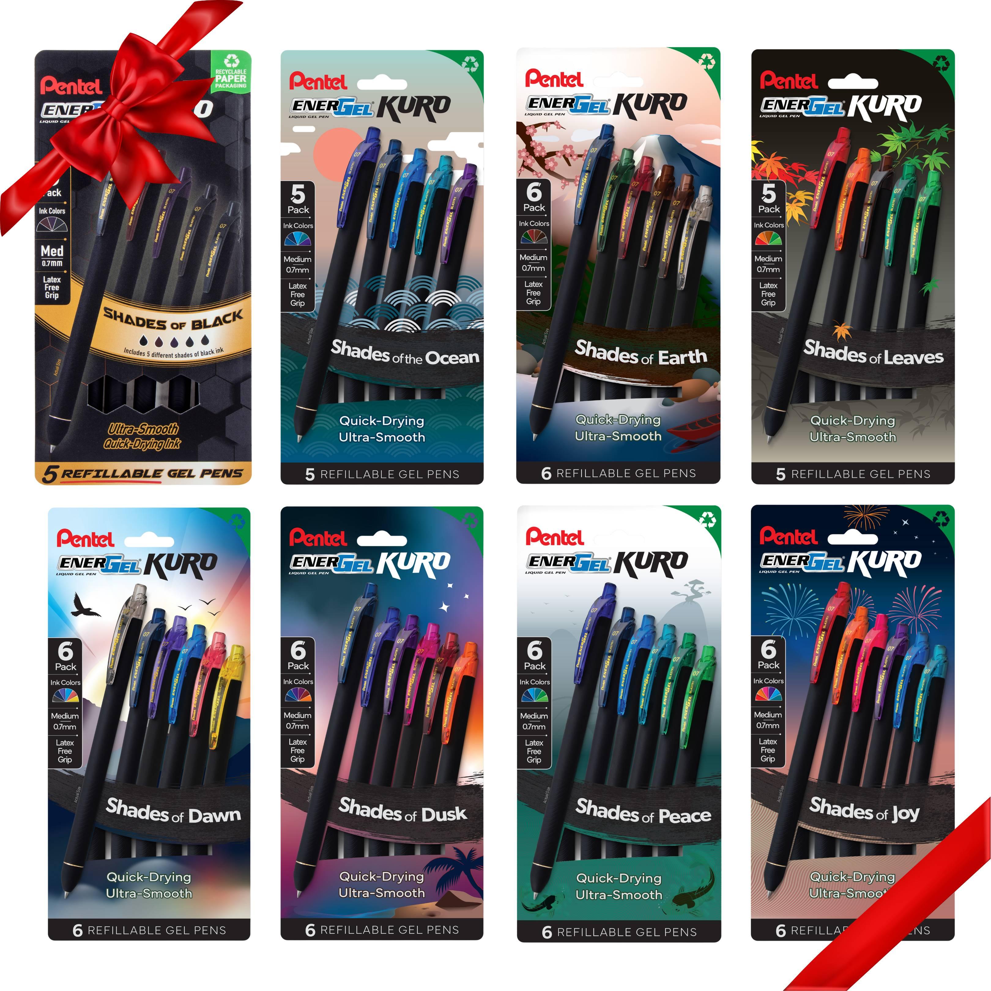 Pentel EnerGel Kuro Color Shades Complete Collector's Bundle - Set of 8 - Pentel of America, Ltd.