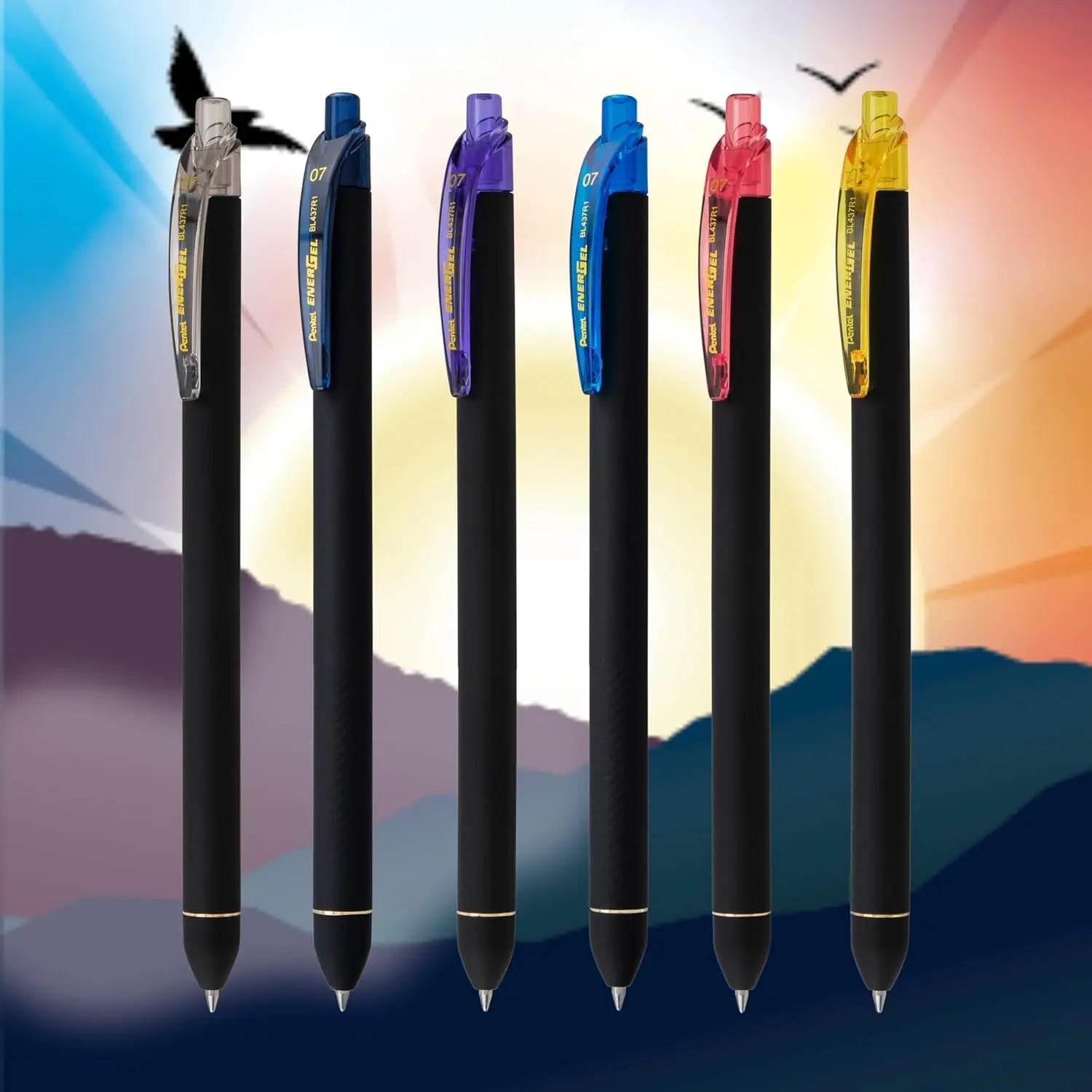 Pentel EnerGel Kuro Shades Packs, Liquid Gel Pen, 0.7mm, Assorted Ink - Pentel of America, Ltd.