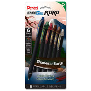 Pentel EnerGel Kuro Shades Packs, Liquid Gel Pen, 0.7mm, Assorted Ink - Pentel of America, Ltd.
