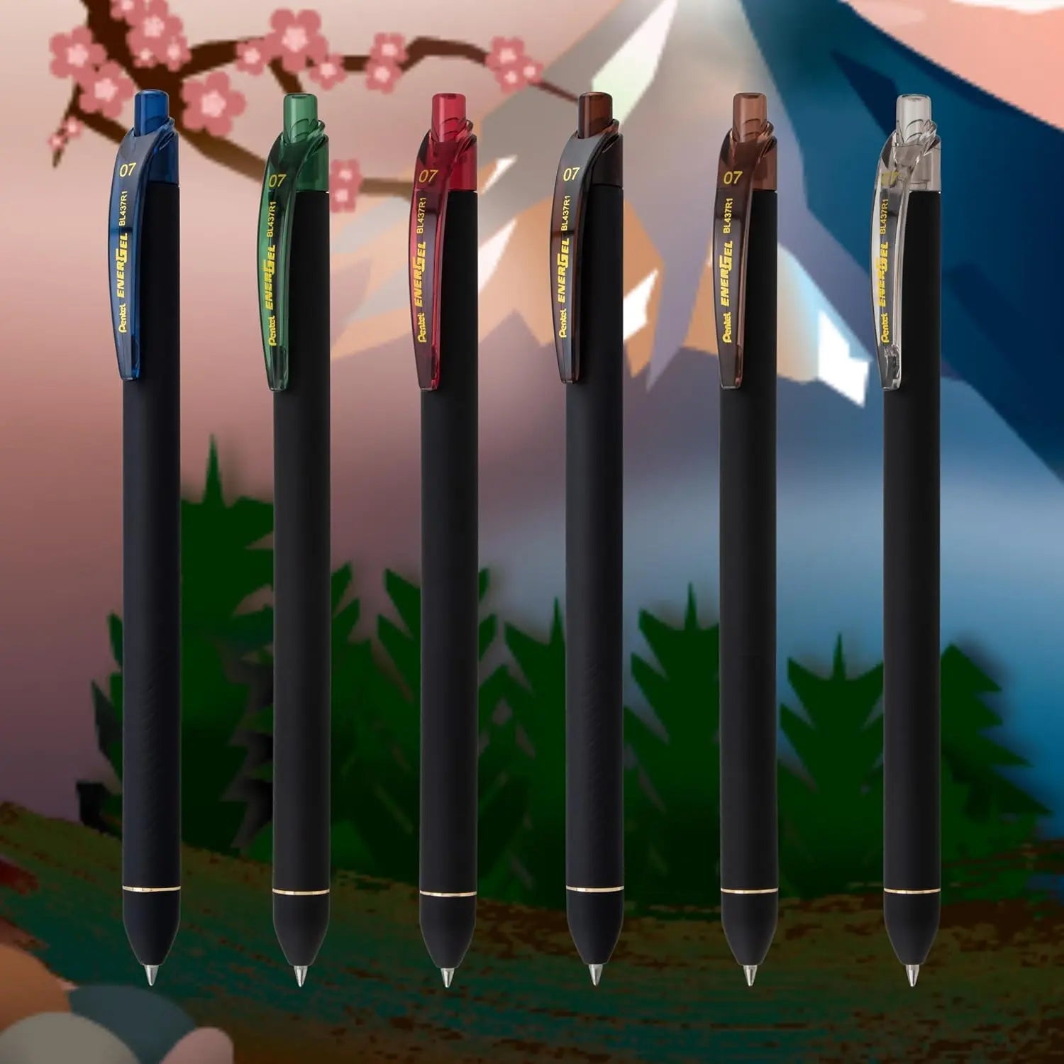 Pentel EnerGel Kuro Shades Packs, Liquid Gel Pen, 0.7mm, Assorted Ink - Pentel of America, Ltd.