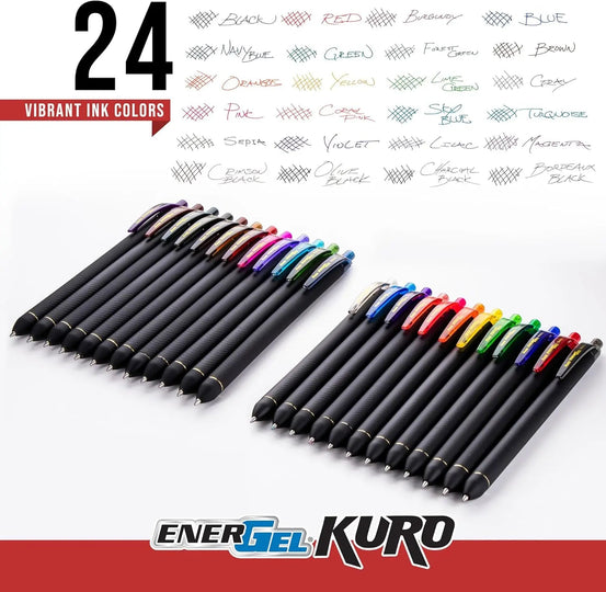 Pentel EnerGel Kuro Shades Packs, Liquid Gel Pen, 0.7mm, Assorted Ink - Pentel of America, Ltd.