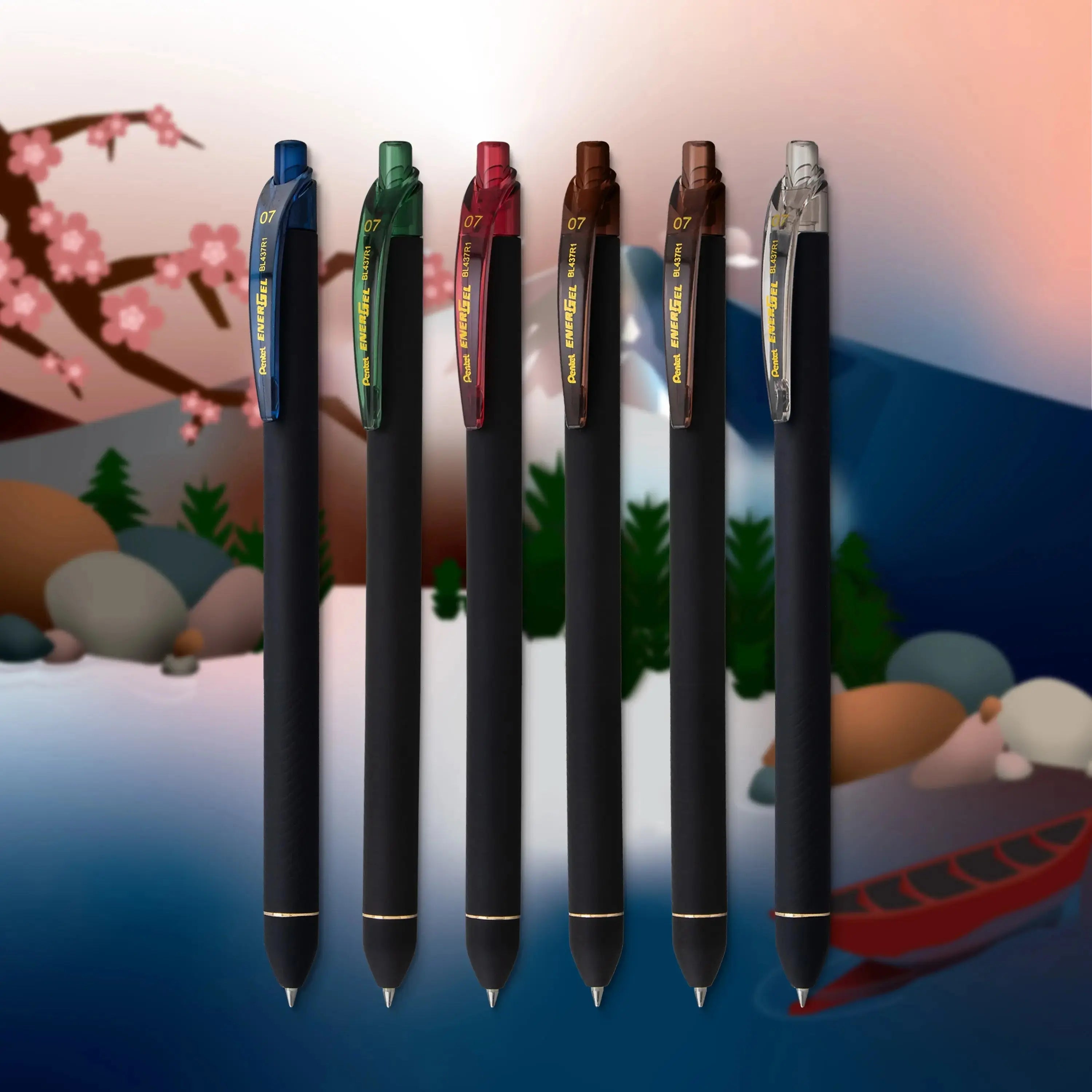 Pentel EnerGel Kuro Shades Packs, Liquid Gel Pen, 0.7mm, Assorted Ink - Pentel of America, Ltd.