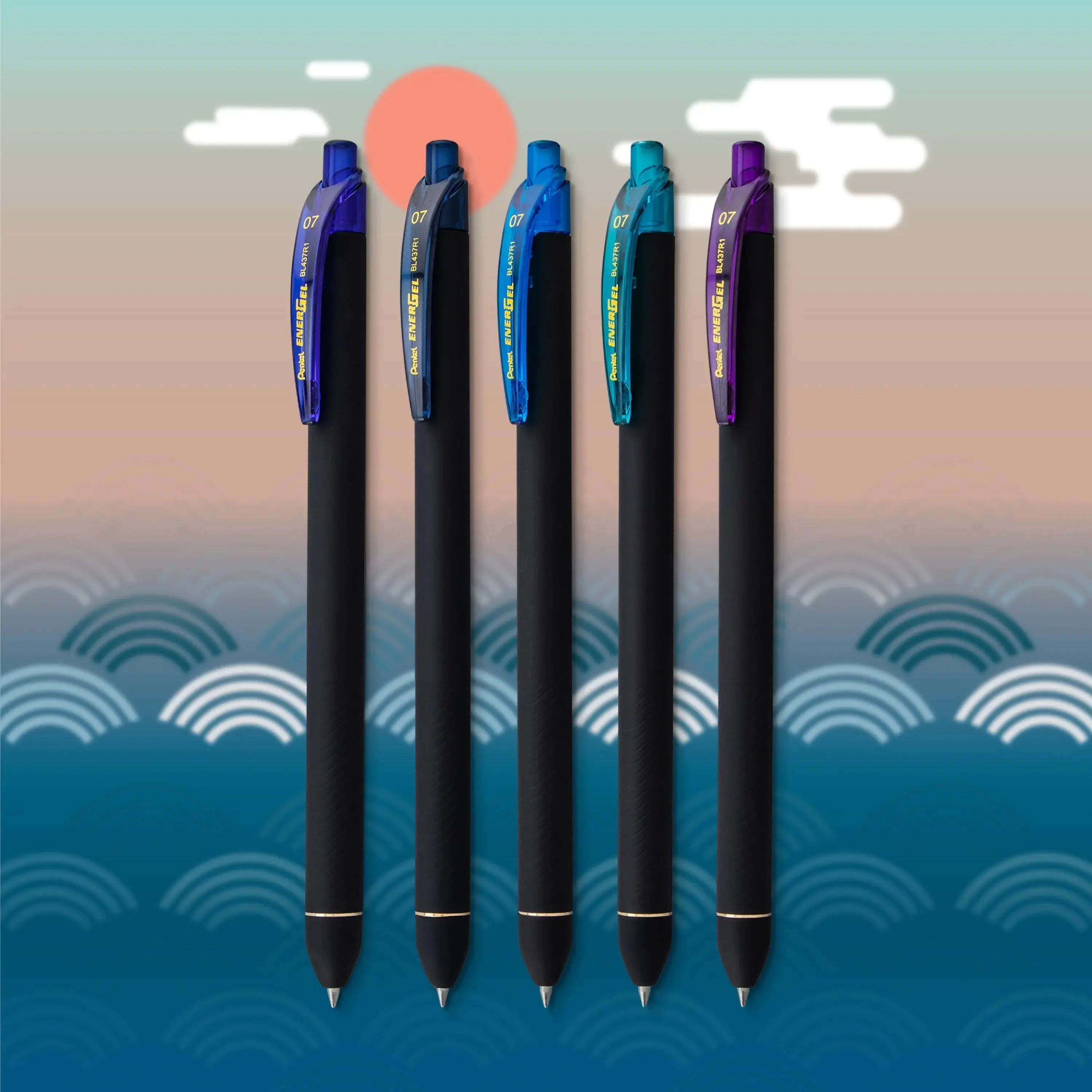 Pentel EnerGel Kuro Shades Packs, Liquid Gel Pen, 0.7mm, Assorted Ink - Pentel of America, Ltd.
